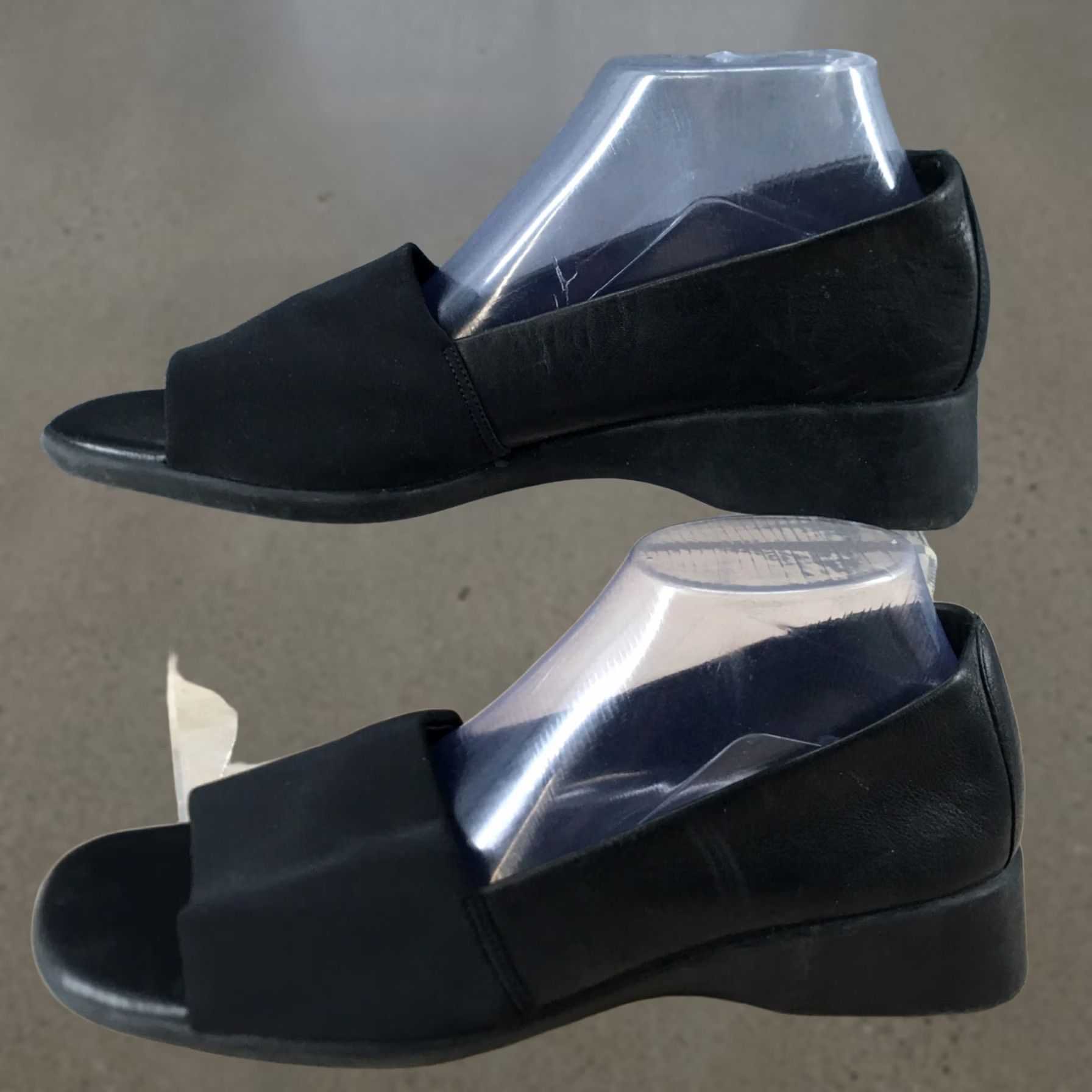 Cherokee Cherokee Sandals Womens 10 Casual Open Toe Slip Ons Wedge Black Leather Comfort Size US 10 / IT 40 - 1 Thumbnail
