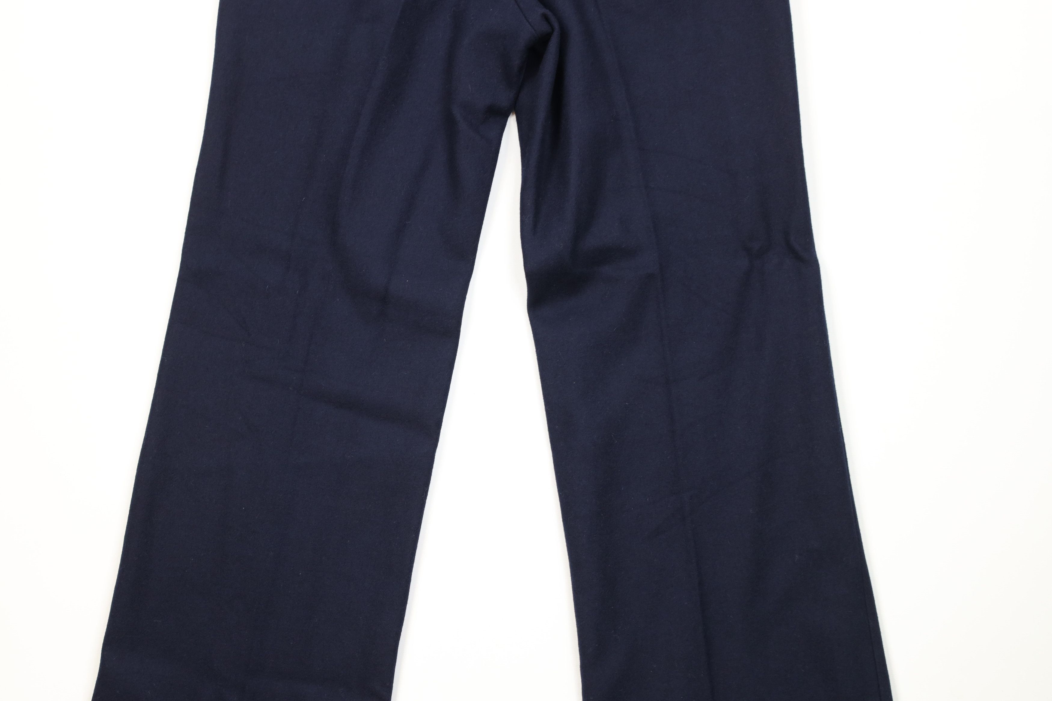 Vintage Vintage 70s Streetwear Wool Wide Leg Chino Pants Blue Size US 29 - 9 Thumbnail