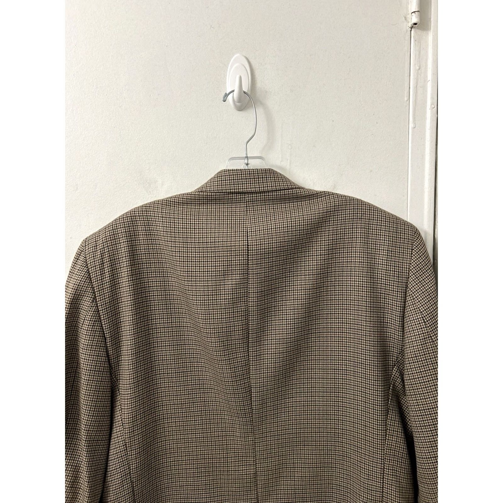 Jos. A. Bank Jos. A. Bank Classic Collection Blazer Mens 42S Brown Houndstooth 100% Wool Jacket Size 42R - 7 Thumbnail