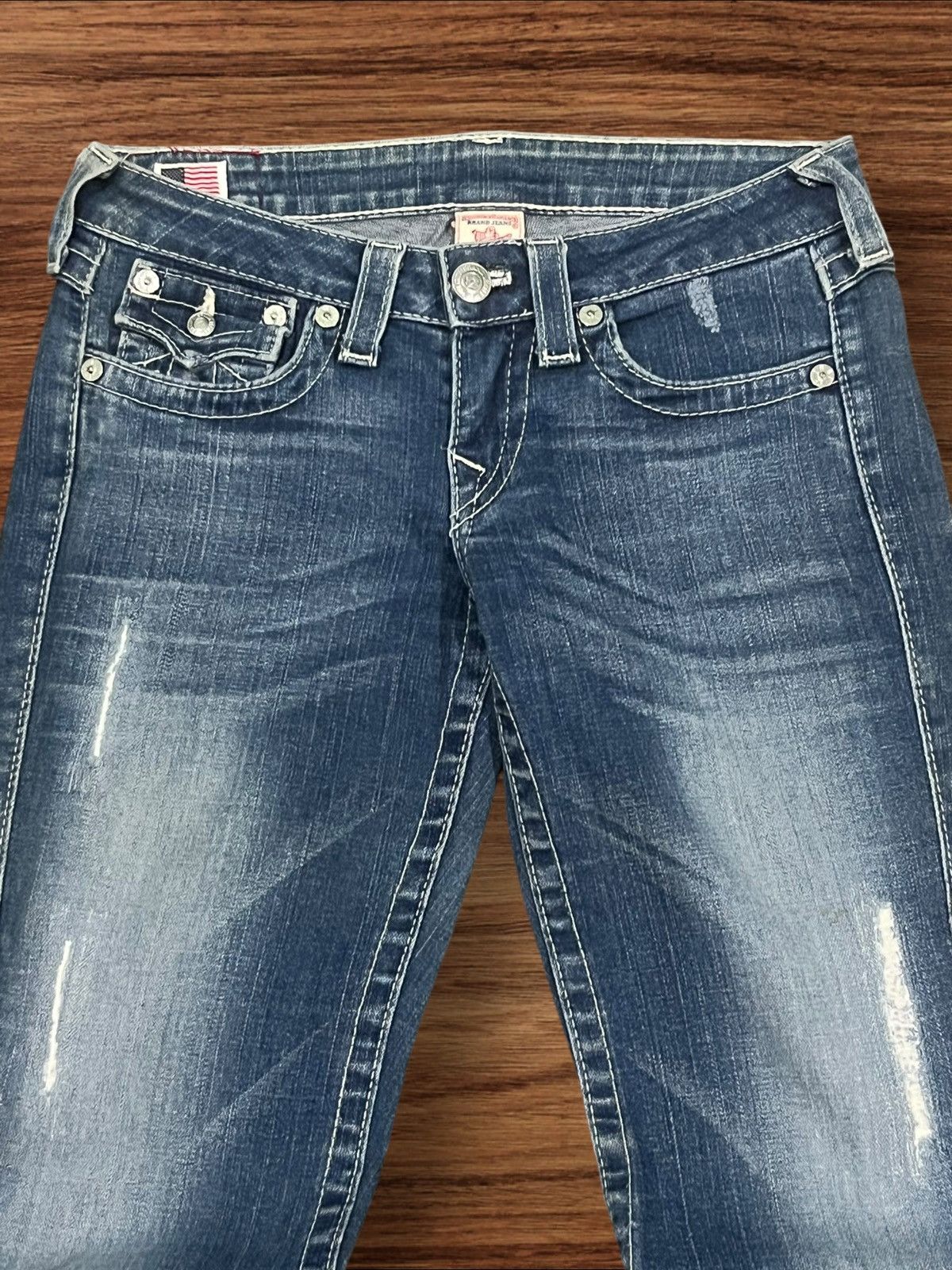 True Religion Vintage True Religion Joey Flare Style Distressed Jeans Size 27" / US 4 / IT 40 - 4 Thumbnail