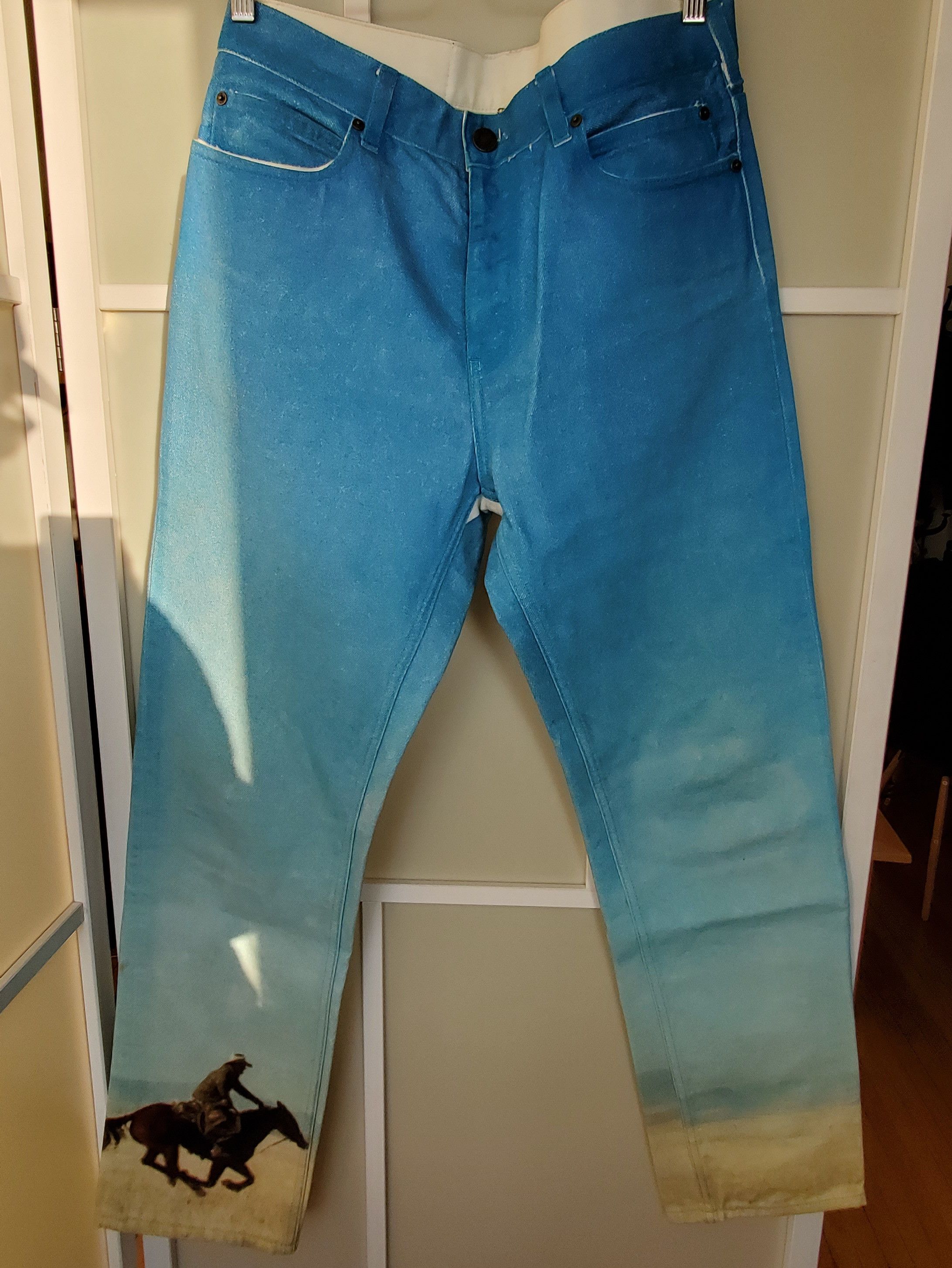 Raf Simons Cowboy print denim jeans | Grailed