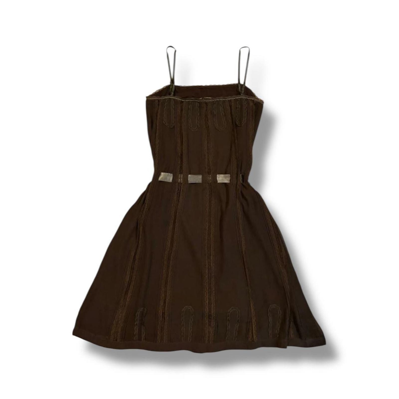 Roberto Cavalli Cavalli fairy grunge coquette flowy brown vintage dress Size XS / US 0-2 / IT 36-38 - 2 Thumbnail