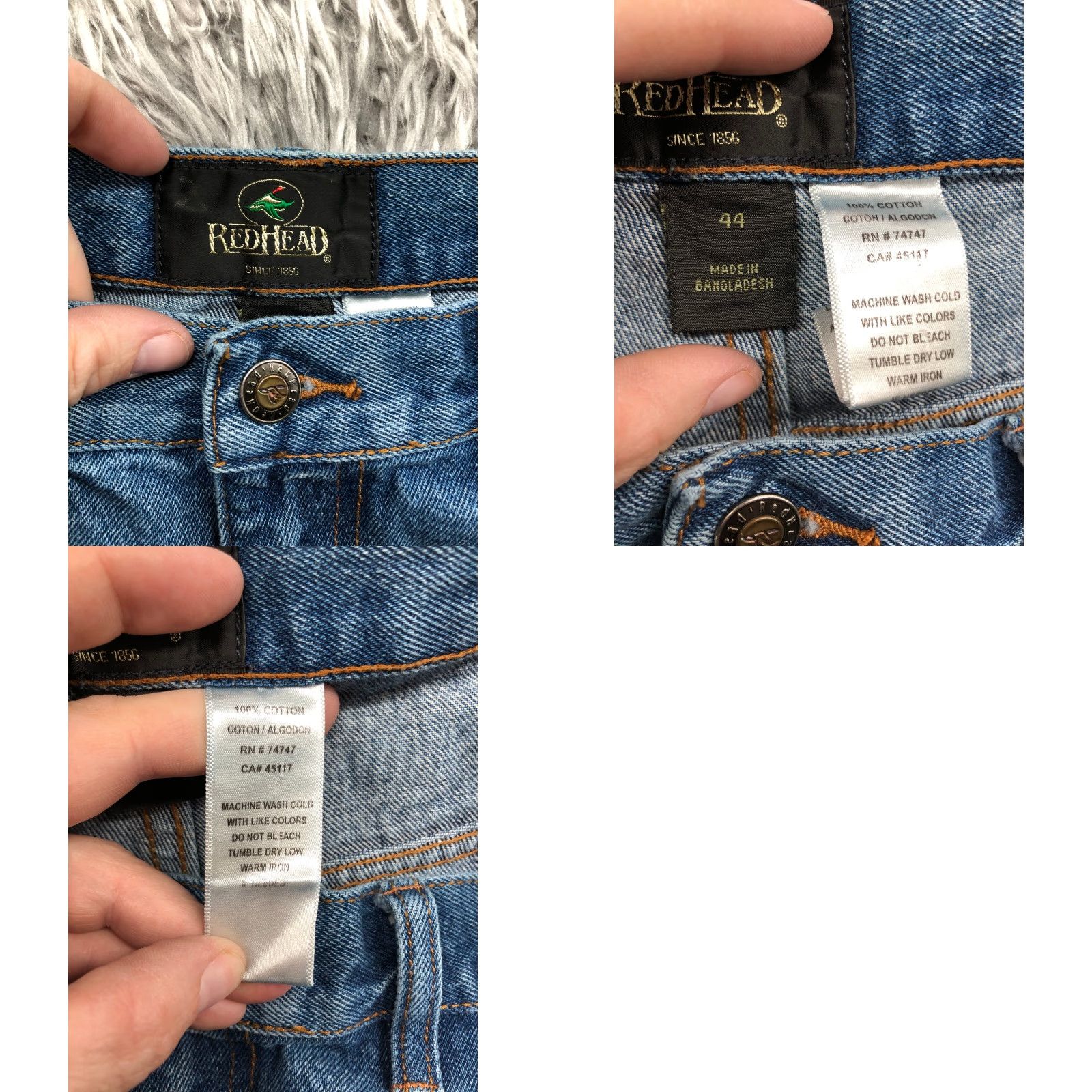 Vintage RedHead Shorts Mens 44 Mid Rise Dark Wash Blue Denim Jean Bermuda Shorts Regular 5-Pocket Vintage? No Size US 44 / EU 60 - 8 Thumbnail