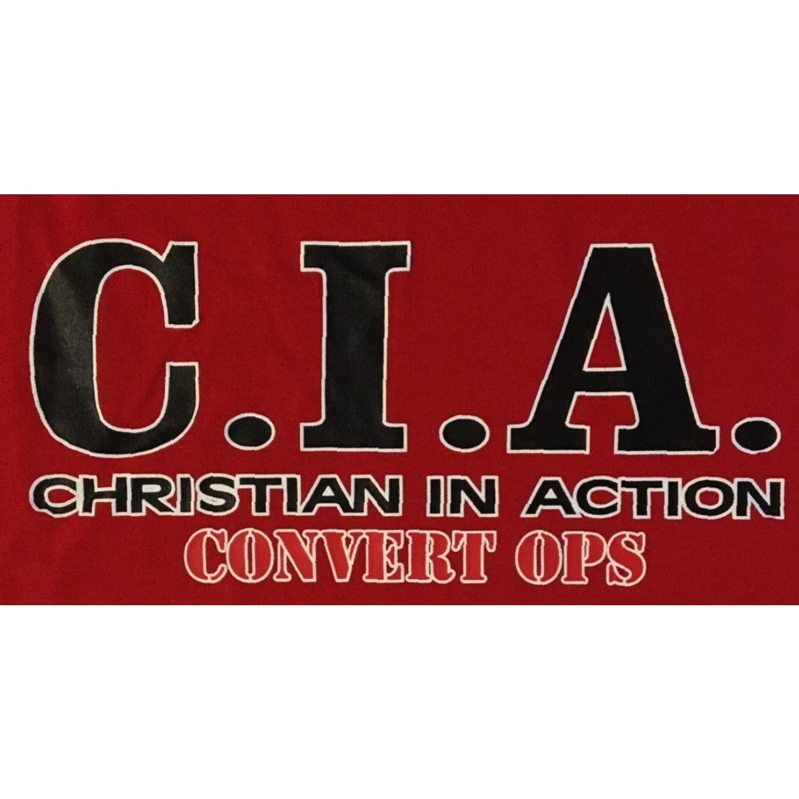 Vintage VINTAGE CIA Christian In Action Shirt XXL Red Men T-Shirt Funny Saying Grunge 90s Y2K Size US XXL / EU 58 / 5 - 3 Thumbnail