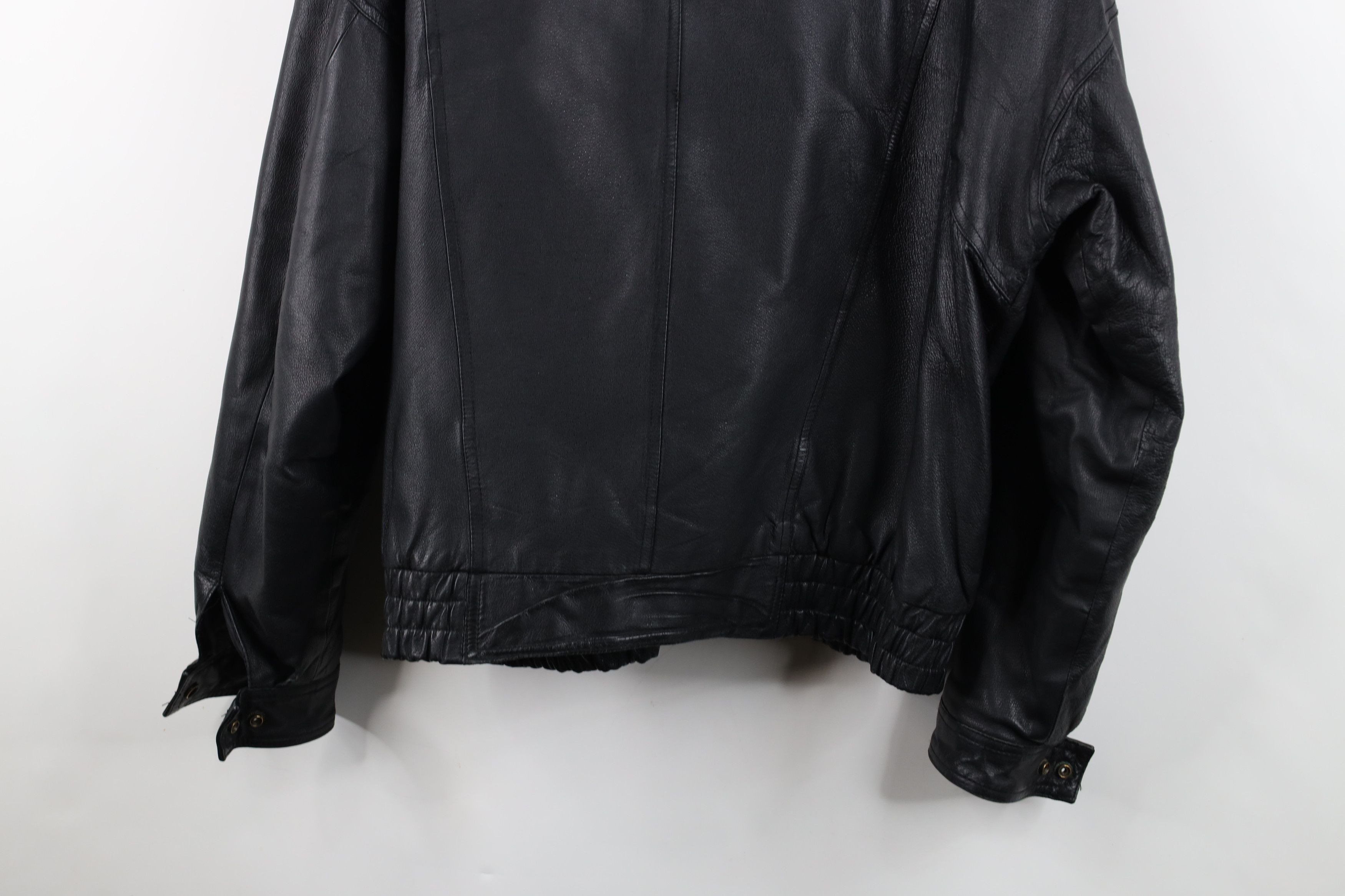 Vintage Vintage 90s Streetwear Leather Flight Bomber Jacket Black Size US L / EU 52-54 / 3 - 15 Thumbnail