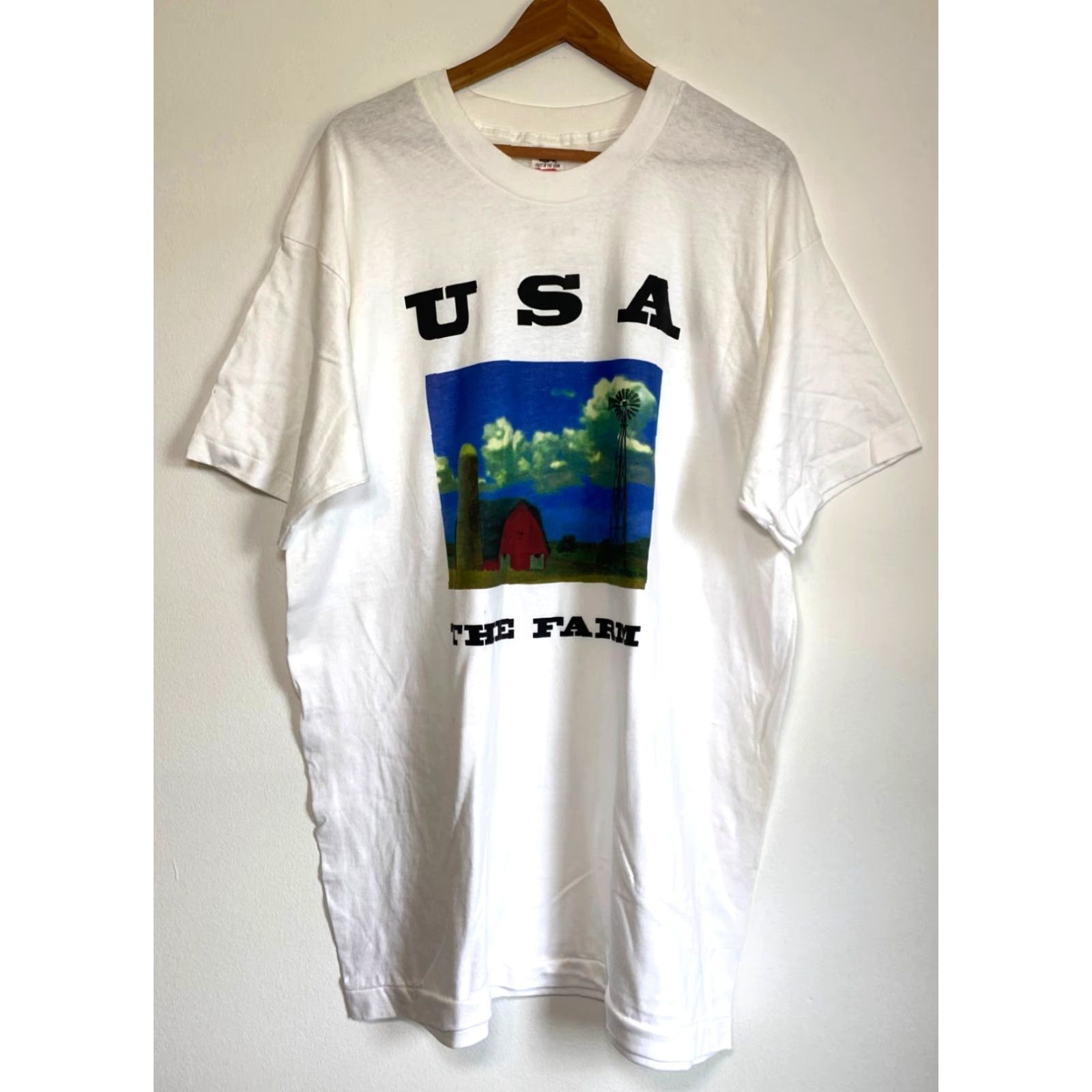 Fruit Of The Loom VINTAGE Fruit of the Loom The Farm USA T-Shirt Unisex Adults XL White USA 90s Monuments of America FOTL Double-Sided Graphic Print Size US XL / EU 56 / 4 - 2 Thumbnail