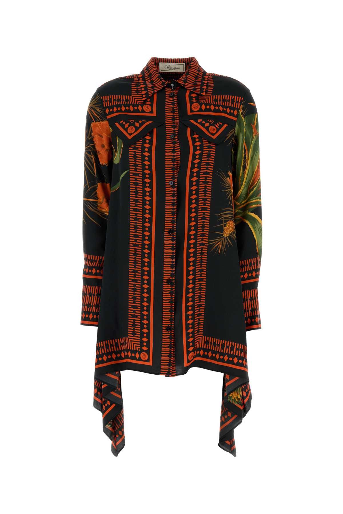 Blumarine Printed Twill Shirt Dress Size M / US 6-8 / IT 42-44 - 1 Thumbnail