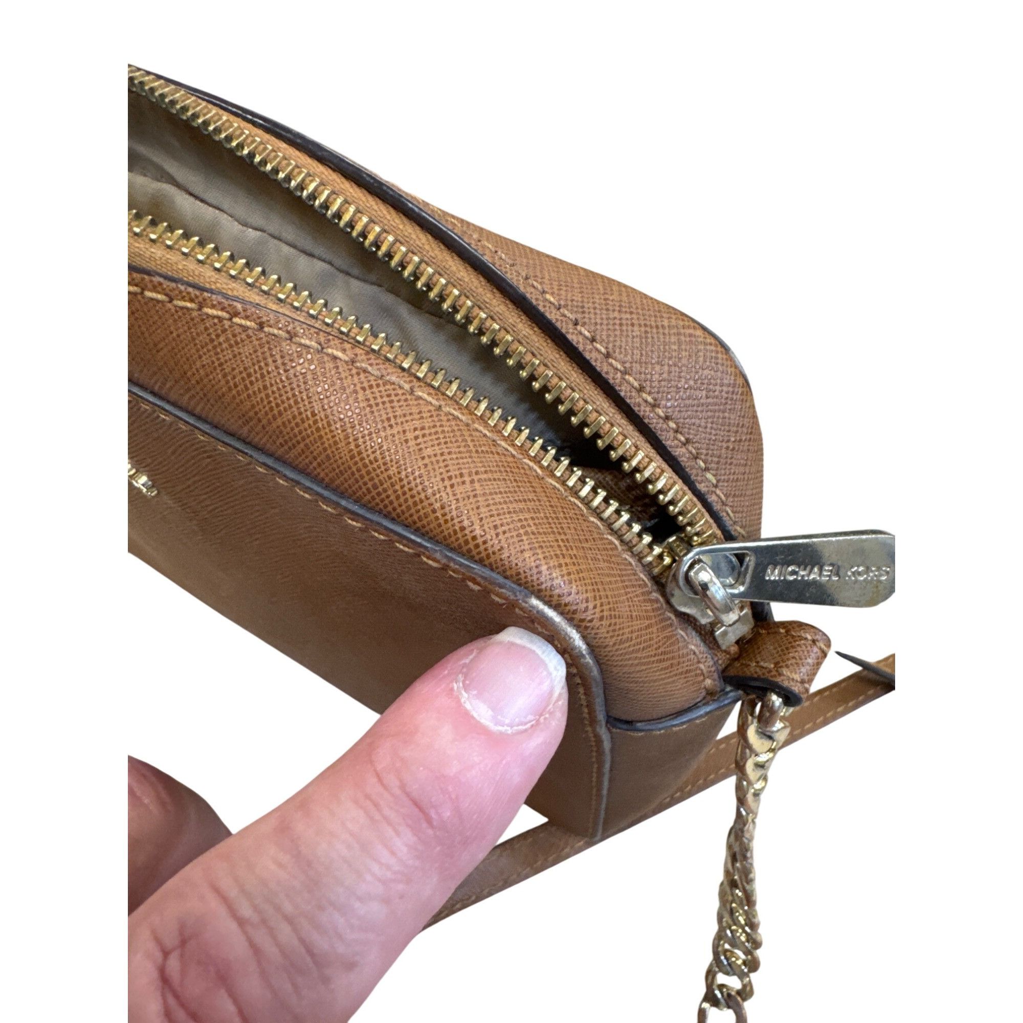 Michael Kors Michael Kors Womens Brown Leather Small Crossbody Purse SKU Size ONE SIZE - 18 Thumbnail