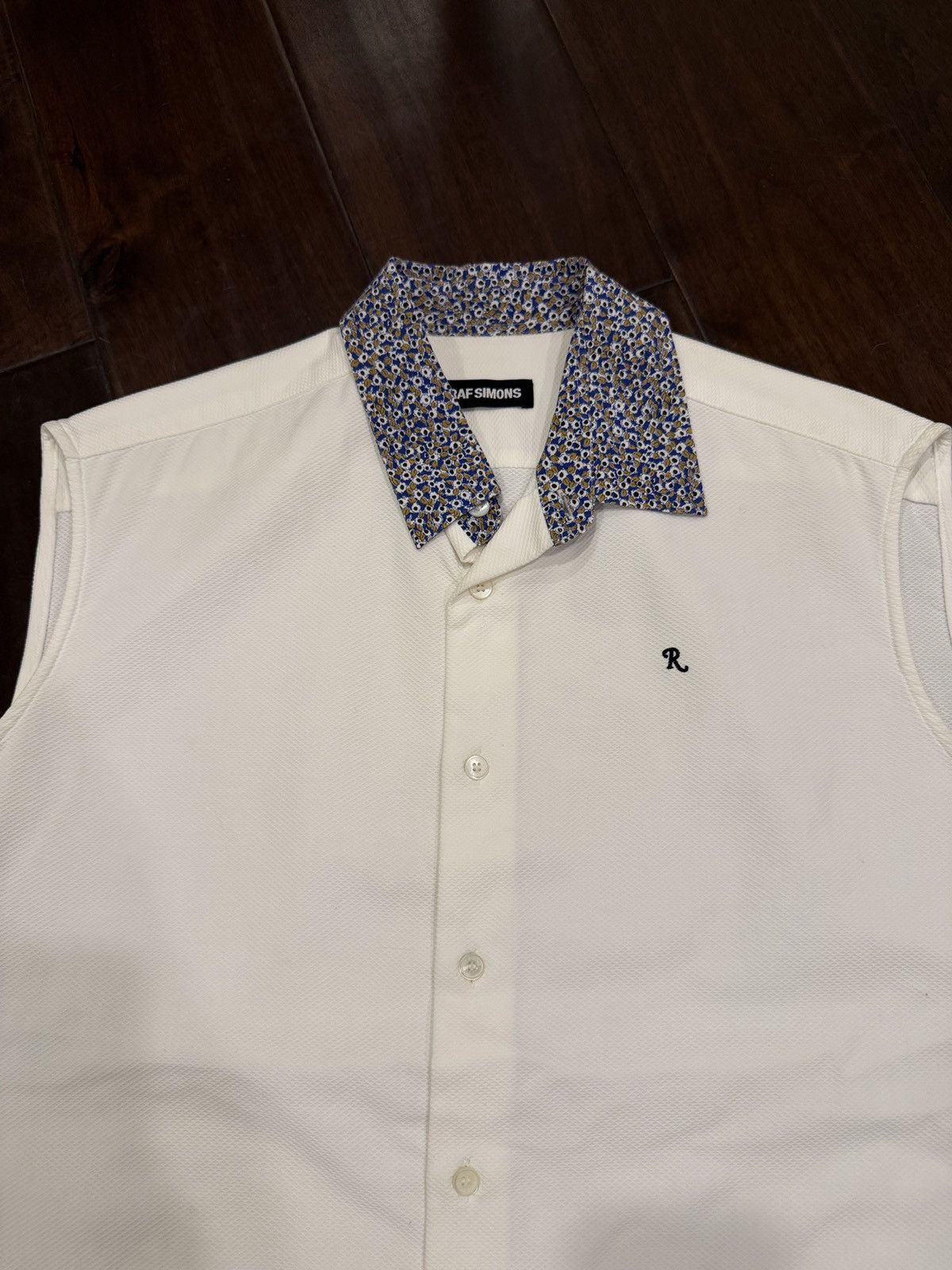Raf Simons Raf Simons Oversized Sleeveless Shirt With Floral Collar Size US L / EU 52-54 / 3 - 2 Thumbnail