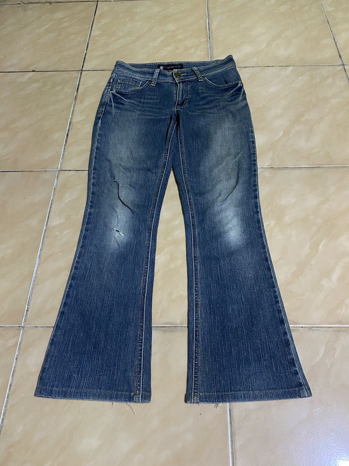 If Six Was Nine × Japanese Brand × Vintage Flare jeans c-seventeen distressed Size 29" - 3 Thumbnail