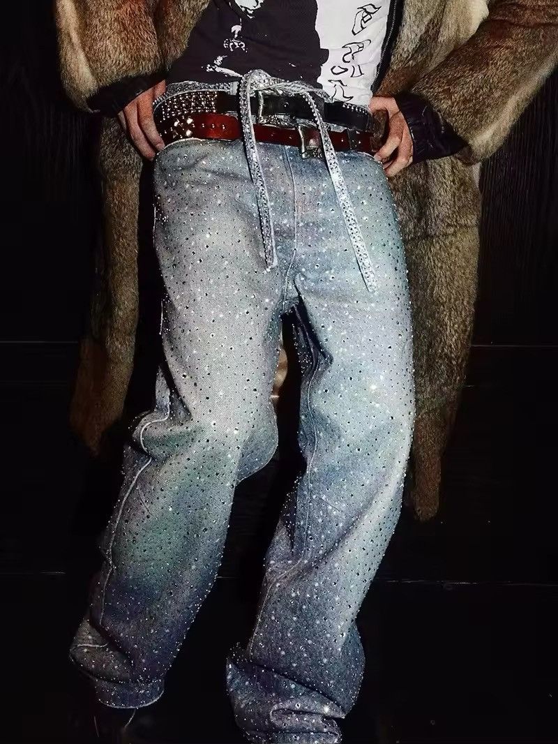 Jean Design High Street Diamond Baggy Retro Pants Jeans Size US 32 / EU 48 - 4 Thumbnail