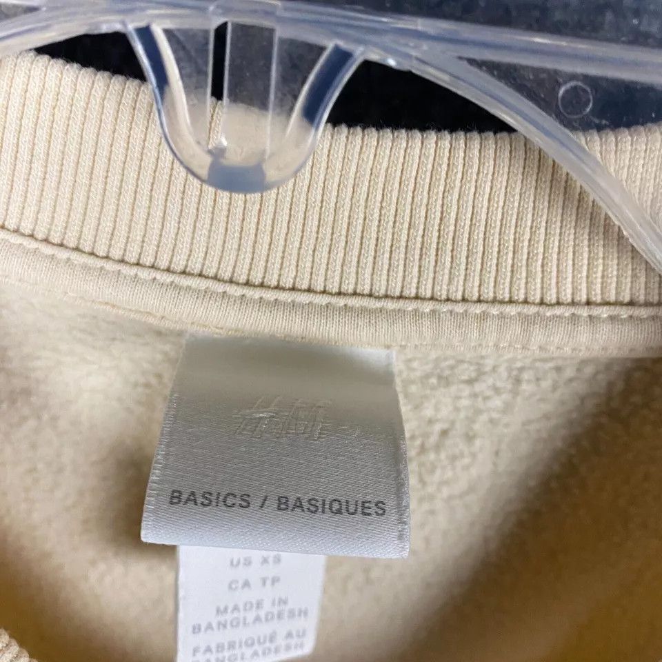 H&M H&M Sweatshirt Women's XS Pullover Beige Cotton Blend Size XS / US 0-2 / IT 36-38 - 3 Thumbnail