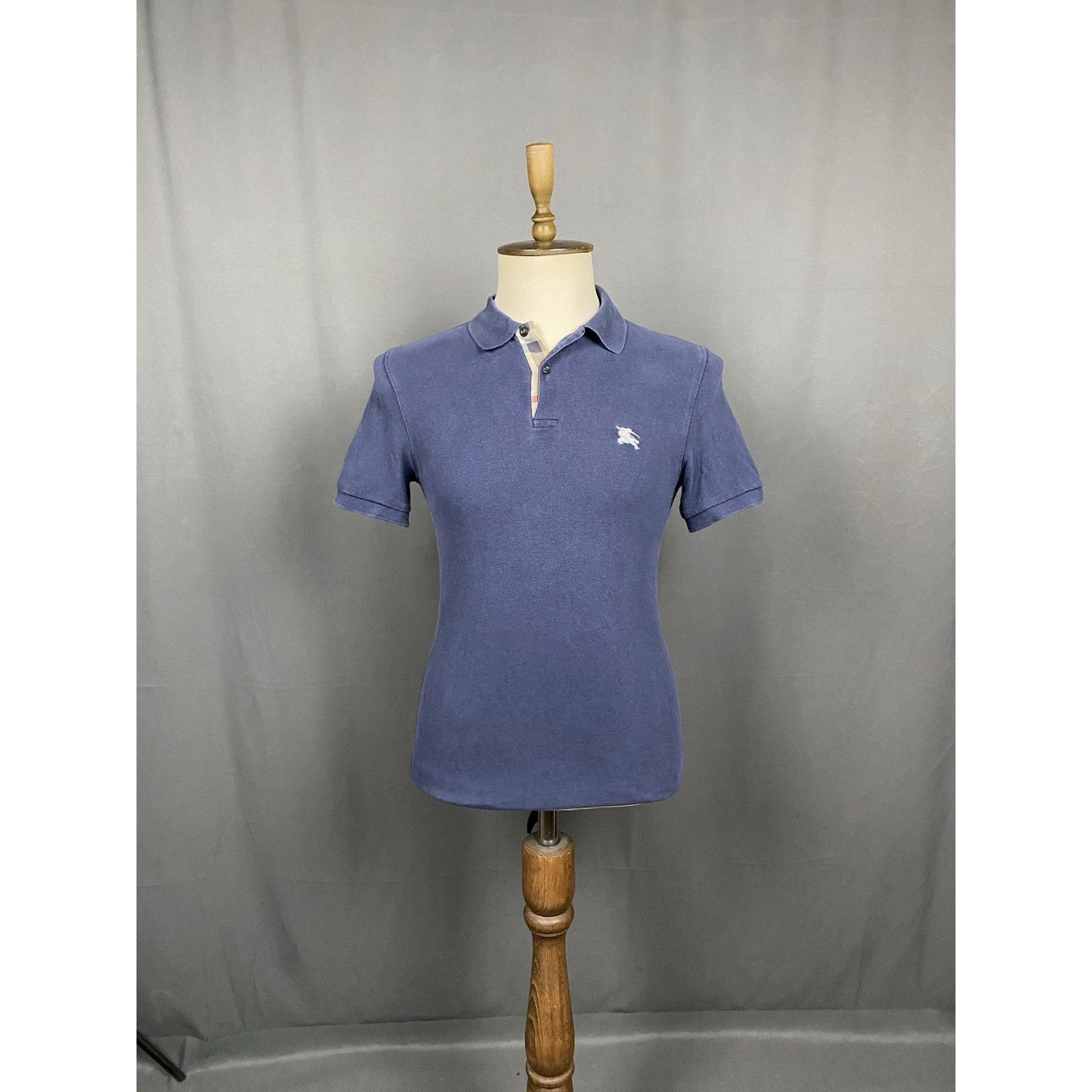 Burberry Burberry Nova Check Collar Men's Blue Garment Dyed Polo T-Sh Size US S / EU 44-46 / 1 - 3 Thumbnail