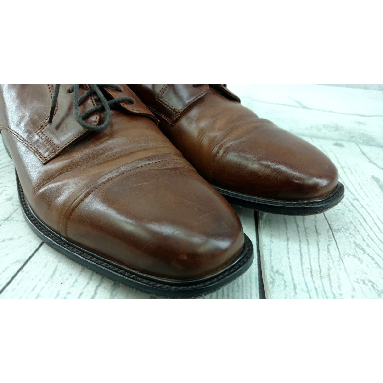 Johnston & Murphy Johnston & Murphy Men's Brown Leather Cap Toe Oxfords 9.5M Size ONE SIZE - 2 Thumbnail