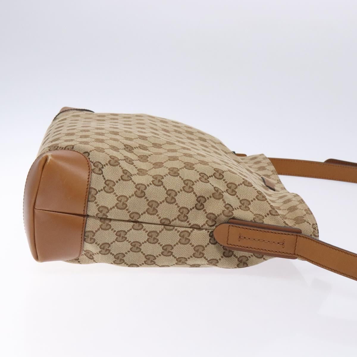 Gucci GUCCI GG Canvas Web Sherry Line Shoulder Bag Beige Silver Size ONE SIZE - 4 Thumbnail
