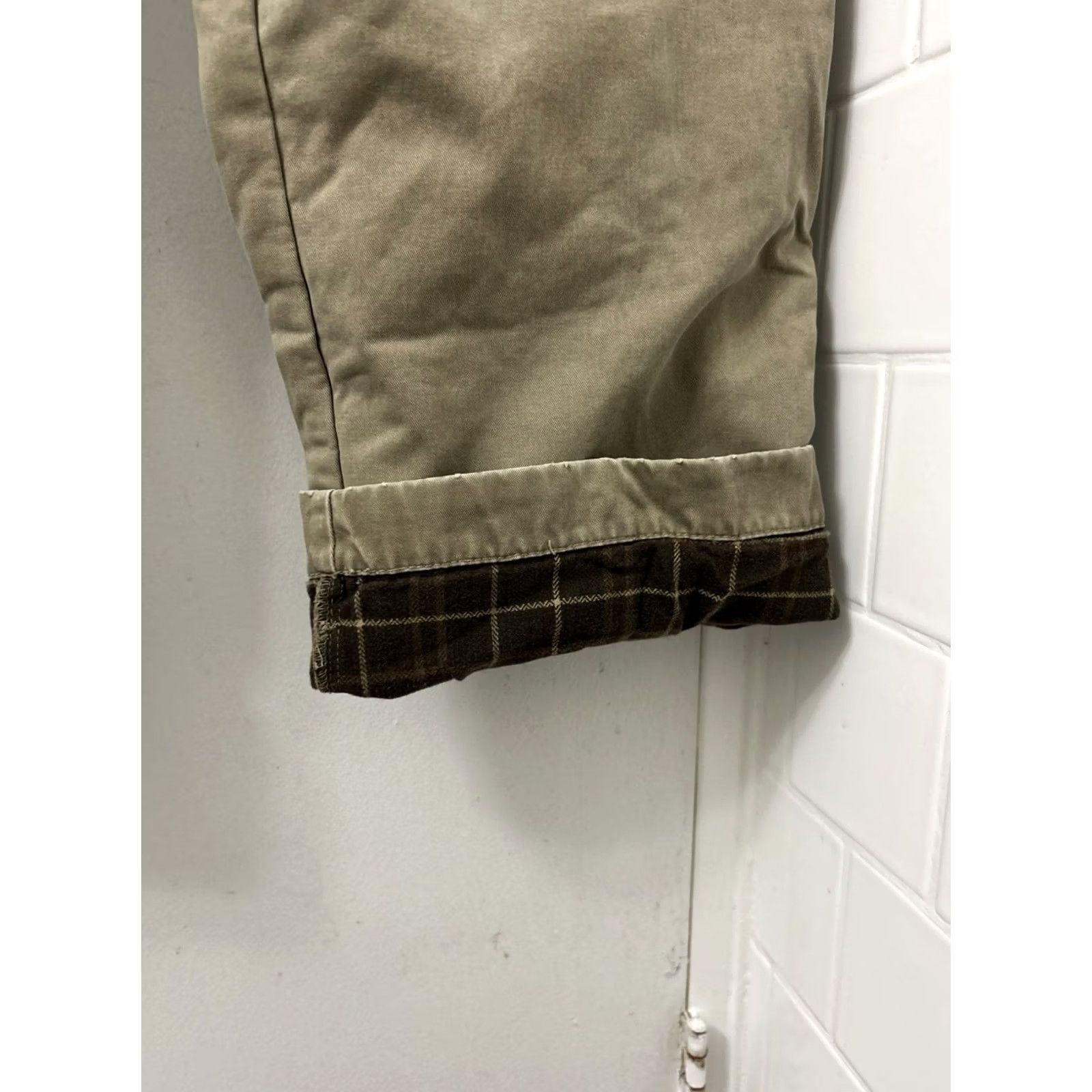 Eddie Bauer Eddie Bauer Pants Khakis Mens 34x32 Relaxed Flat Front Lined Chino Beige Tan Cotton Flannel Insulated Casual Workwear Size US 34 / EU 50 - 7 Thumbnail
