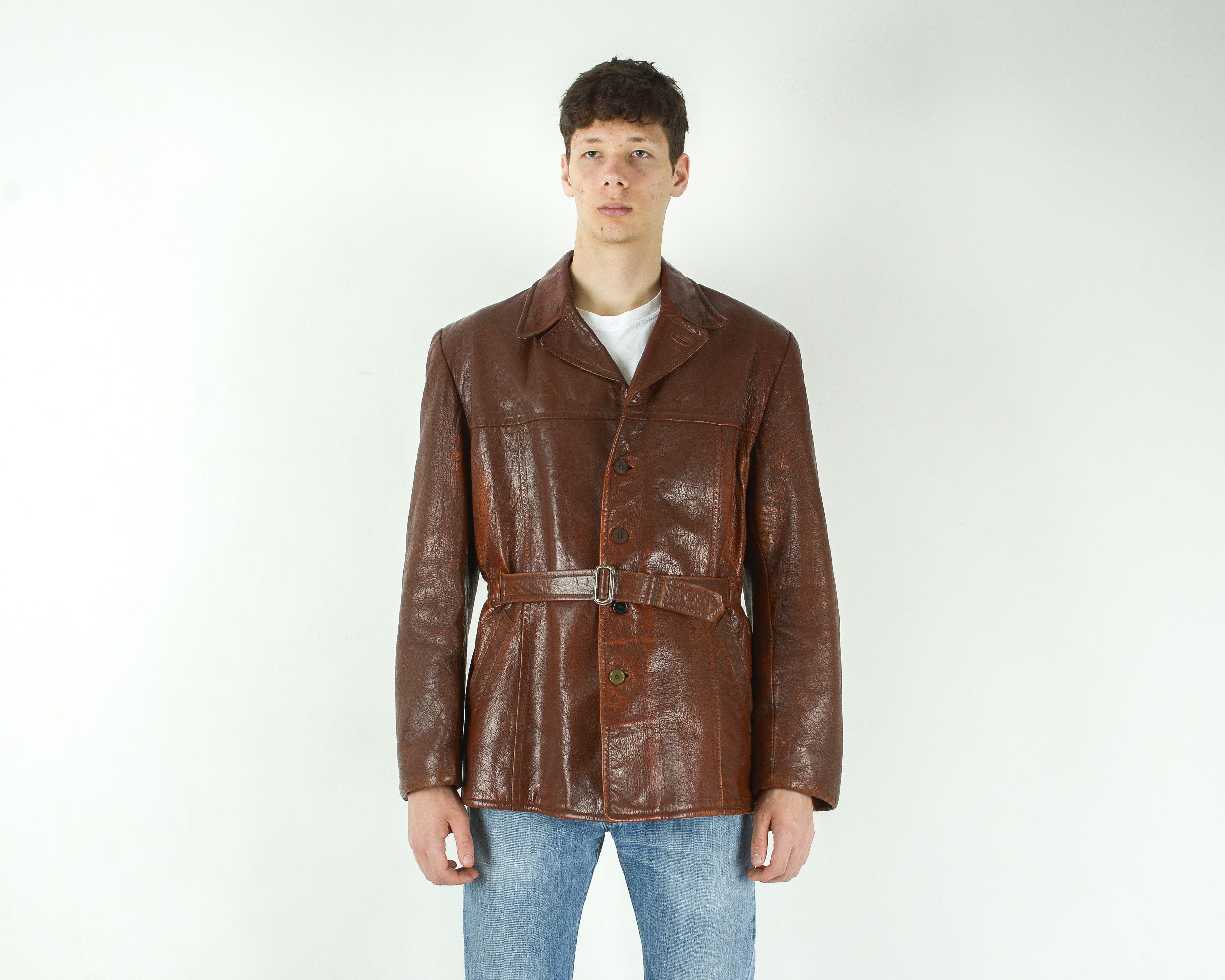 Japanese Brand × Leather Jacket × Vintage Akta Getskinn Swedish 