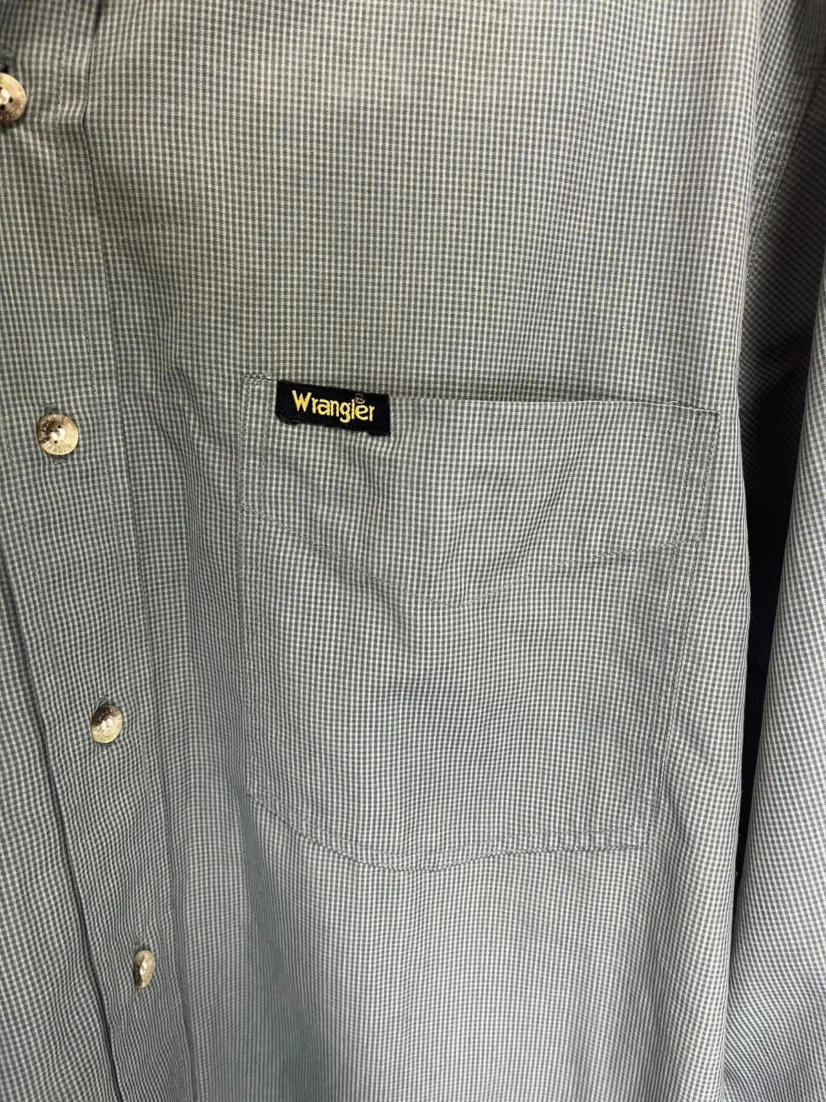 Vintage × Wrangler Vintage Wrangler Button Down Microcheck Shirt USA Workwear Size US M / EU 48-50 / 2 - 3 Thumbnail