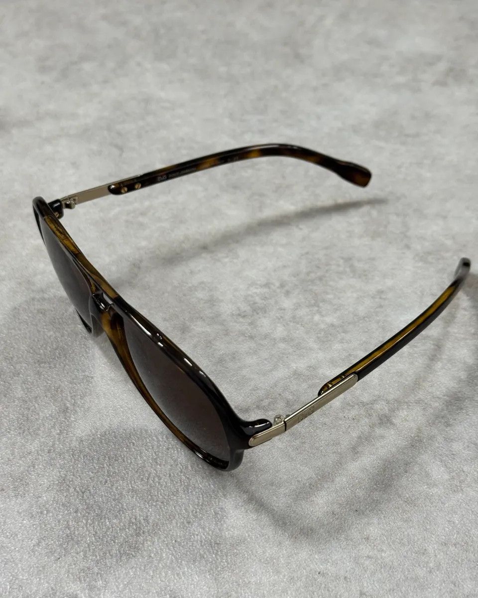 Dolce & Gabbana Dolce & Gabbana Brown Acetate Aviator Sunglasses Size ONE SIZE - 7 Thumbnail