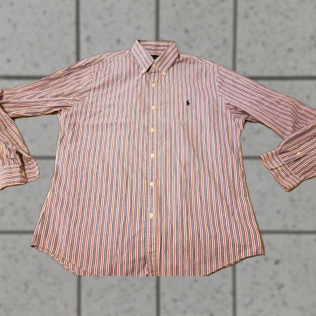 Polo Ralph Lauren Polo Ralph Lauren Dress Shirt XL Slim Red Cotton Button Mens Shirt Size 46R - 1 Thumbnail