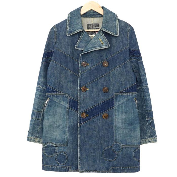 Undercover UNDERCOVER D.A.V.F. 01AW Double Denim Coat Blue S | Grailed