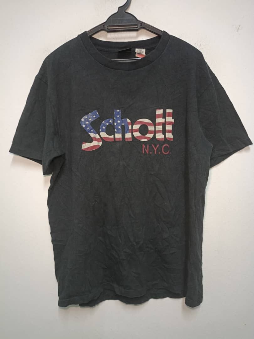 Schott VINTAGE SCHOTT N.Y.C BIG LOGO TSHIRT Size US L / EU 52-54 / 3 - 1 Thumbnail