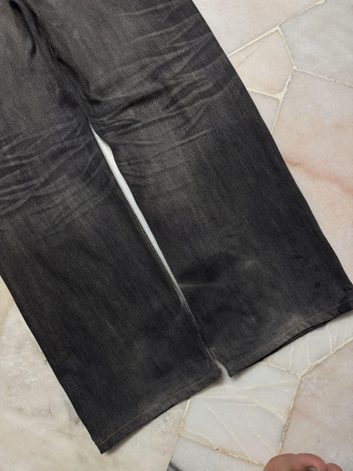 Japanese Brand 90's Vintage Japanese Faded Distressed Black Jeans Size US 34 / EU 50 - 15 Thumbnail