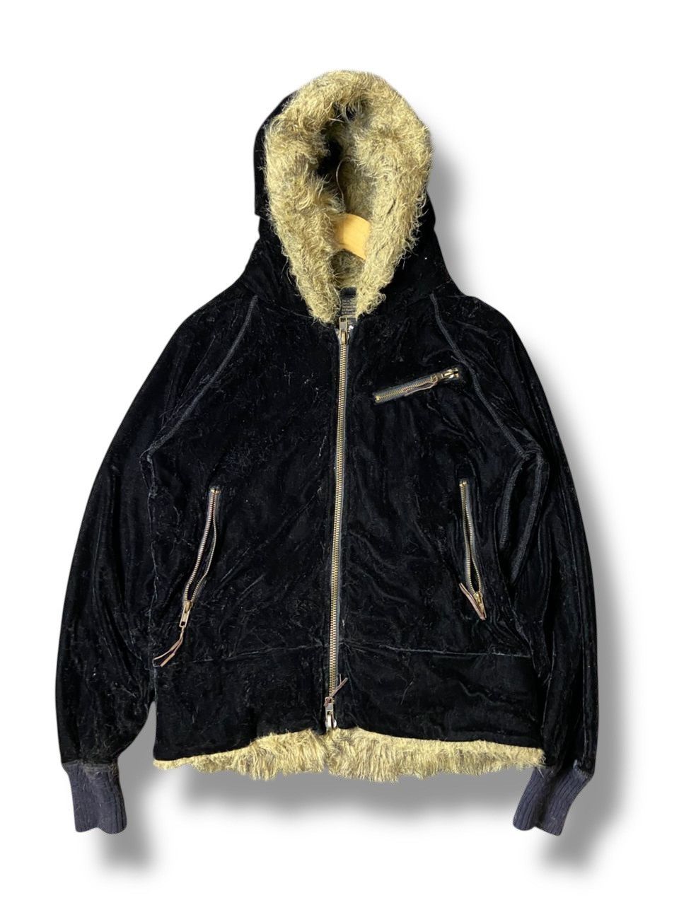 Japanese Brand × Seditionaries × Vintage VANANA Brand Fur Hooded Velvet Jacket (129) Size US M / EU 48-50 / 2 - 1 Thumbnail