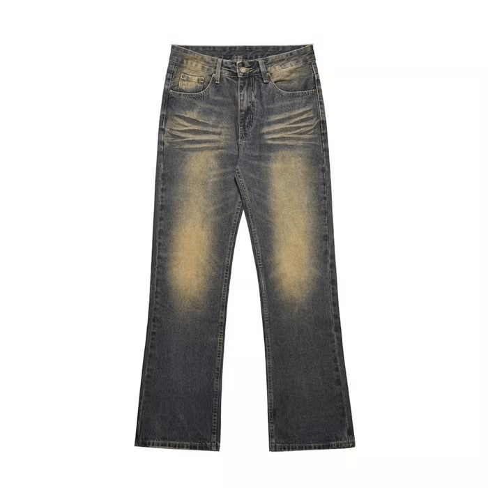 Streetwear Faded blue y2k punk distressed flared grunge jeans | Grailed