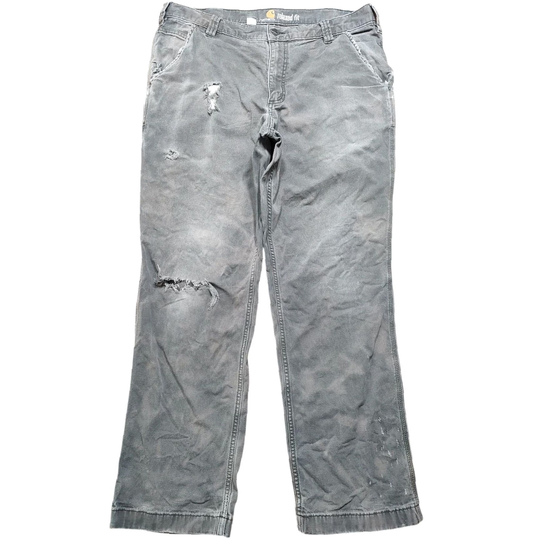 Carhartt Carhartt Pants Mens 36x30 Acid Wash Tie Dye Olive Green Canvas Distressed Relax Size US 36 / EU 52 - 2 Thumbnail