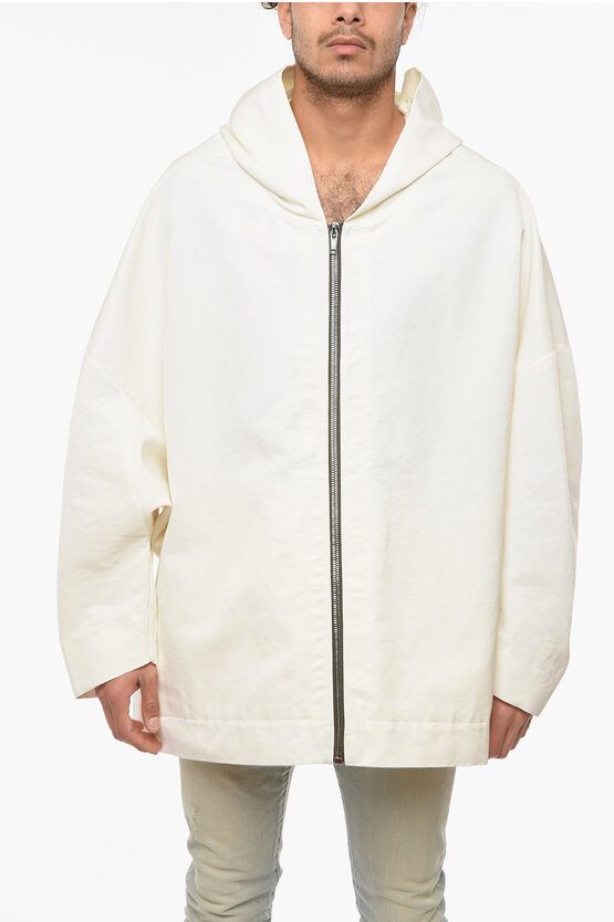 Rick Owens o1y0325 Hooded Jacket in White Size US S / EU 44-46 / 1 - 1 Thumbnail