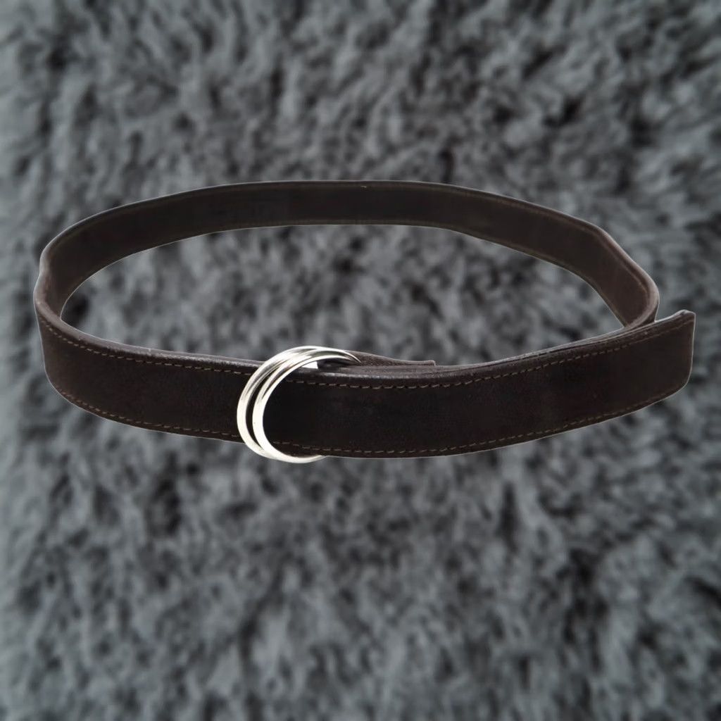 Suitsupply Suitsupply Belt Men's 85/34 Suede Leather Round Double Buckle Brown Belt Size ONE SIZE - 1 Thumbnail