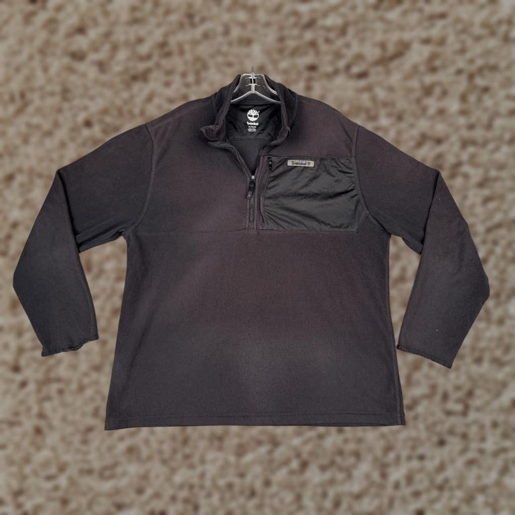 Timberland Timberland Mens XL Black Fleece Pullover Sweatshirt 1/4 Zip Pockets Outdoor Read Size US XL / EU 56 / 4 - 1 Thumbnail