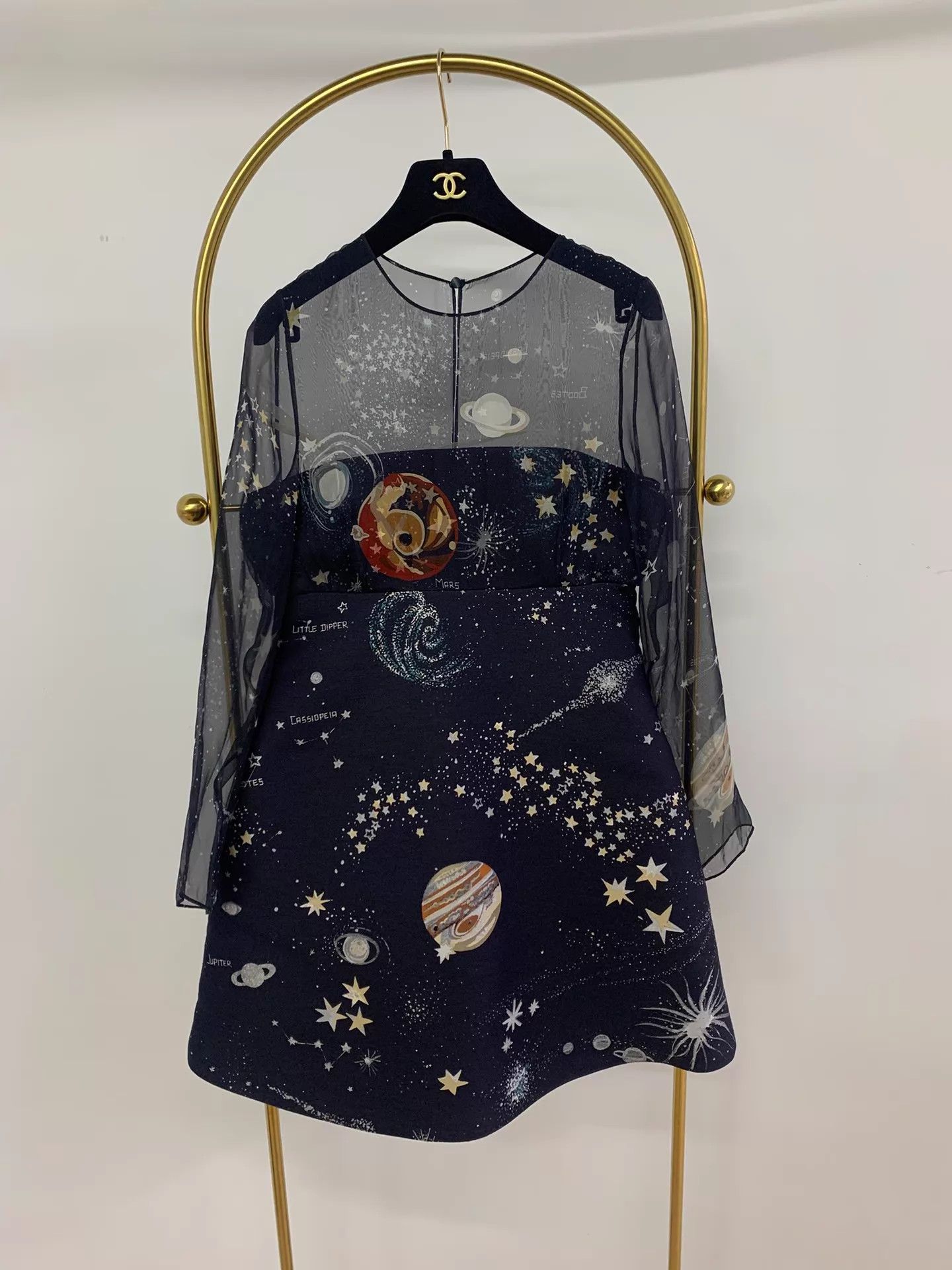 Valentino VALENTINO women's tulle colorblock starry sky print dress Size XS / US 0-2 / IT 36-38 - 1 Thumbnail