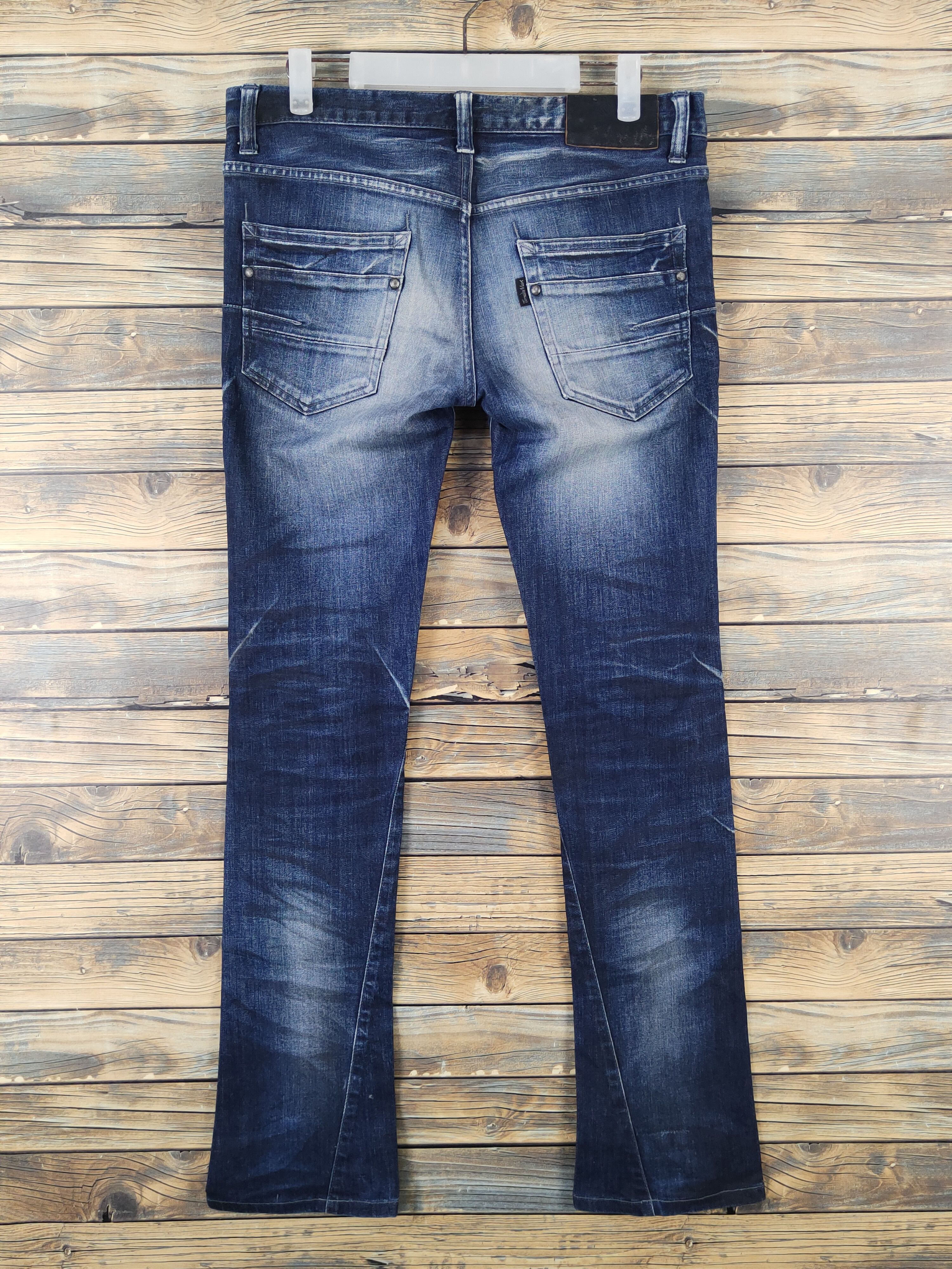 Tornado Mart Tornado Mart Dark Blue Distressed Ripped denim Jeans #W1587 Size US 32 / EU 48 - 9 Thumbnail