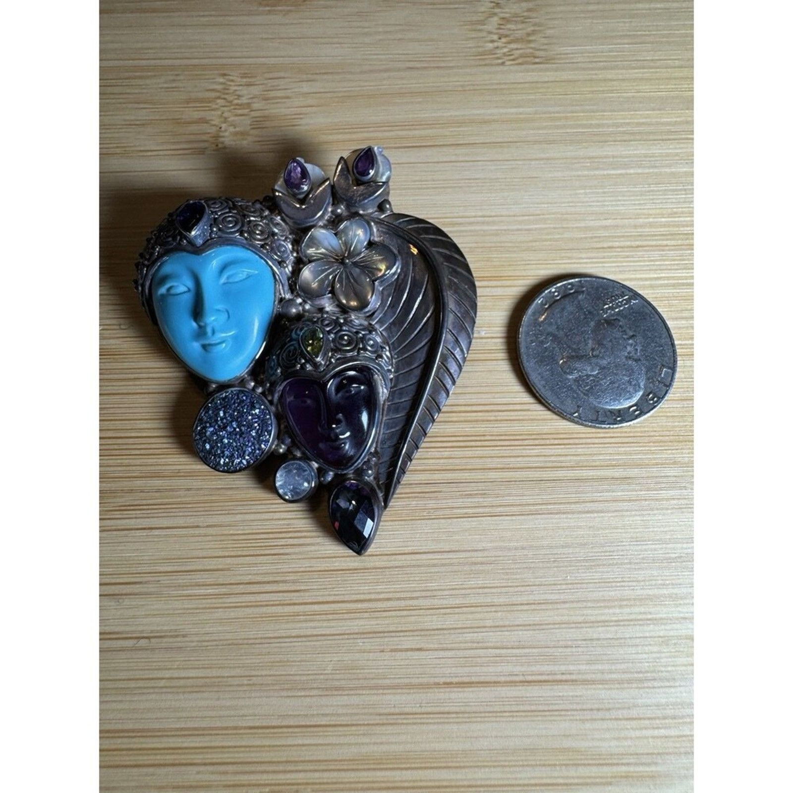 Other Iolite Drizzy Brooch. 28 Grams! Size ONE SIZE - 6 Thumbnail
