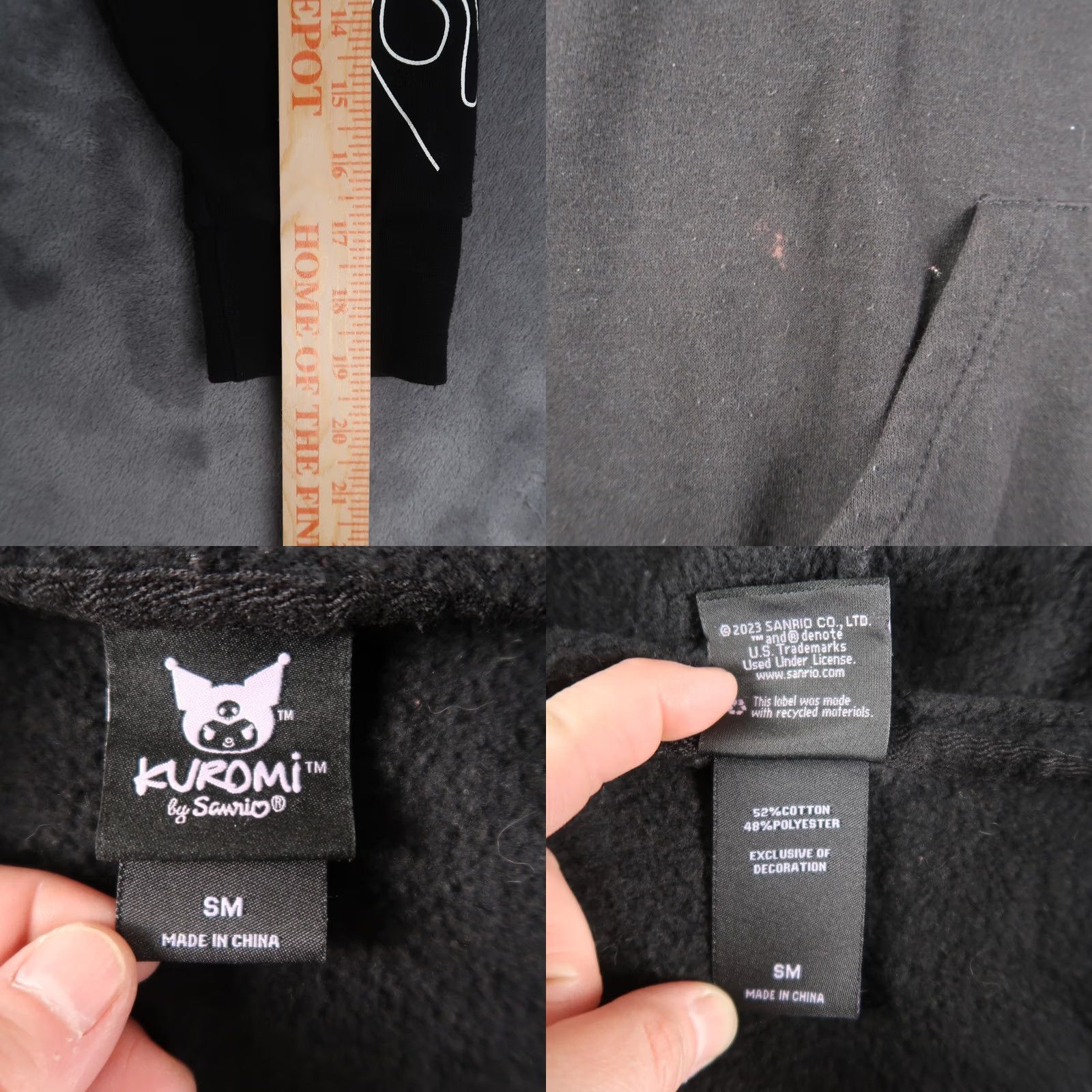 Vintage Sanrio Kuromi Hoodie Womens S Small Black Zip Up Sweatshirt Flame Size S / US 4 / IT 40 - 8 Thumbnail