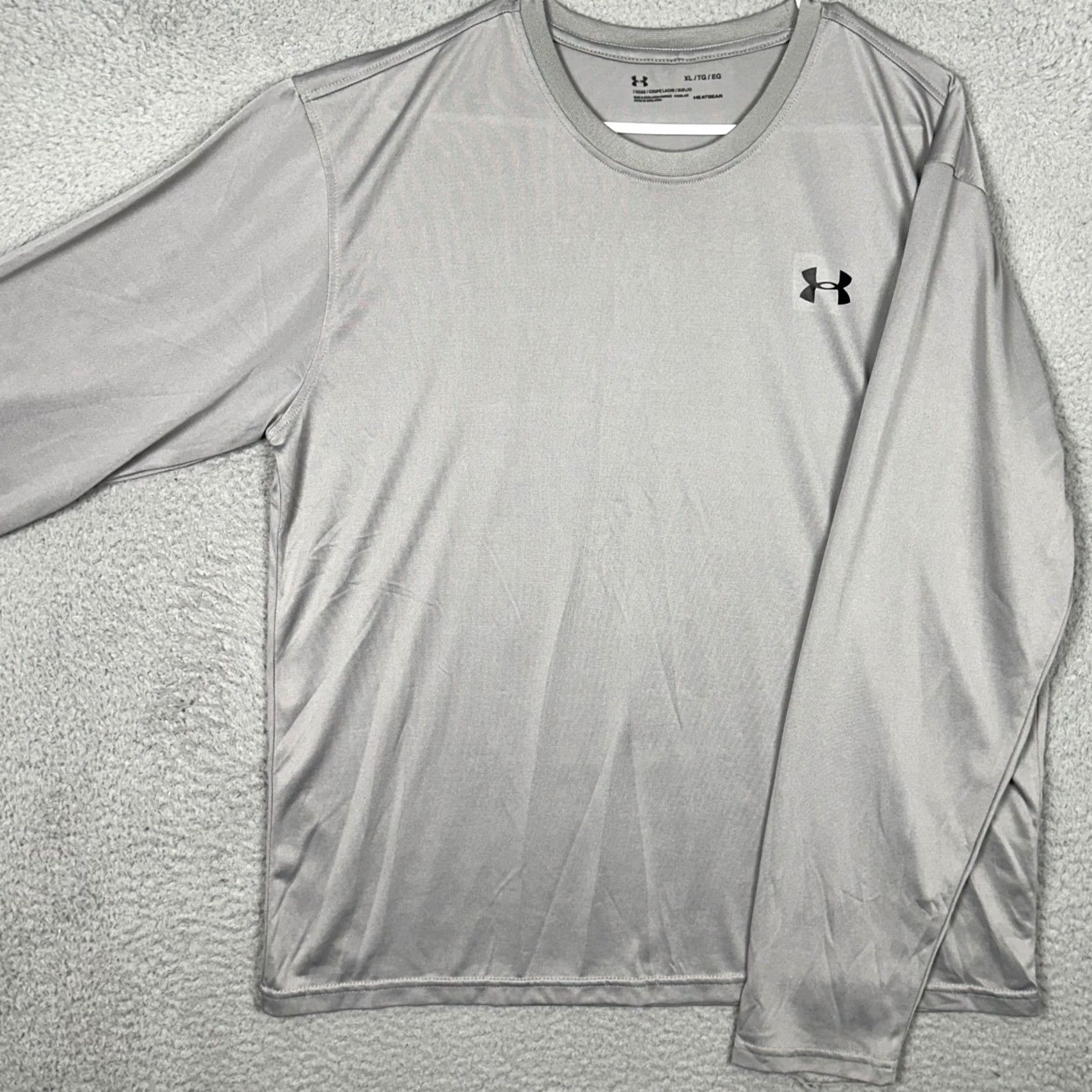 Under Armour Under Armour Shirt Mens XL Grey HeatGear Long Sleeve Crew Neck Activewear Top Size US XL / EU 56 / 4 - 2 Thumbnail
