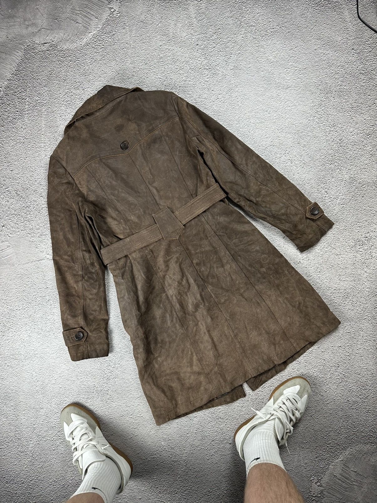 Genuine Leather Diesel Style Genuine Leather Trench Coat Faded Jacket Size M / US 6-8 / IT 42-44 - 2 Thumbnail