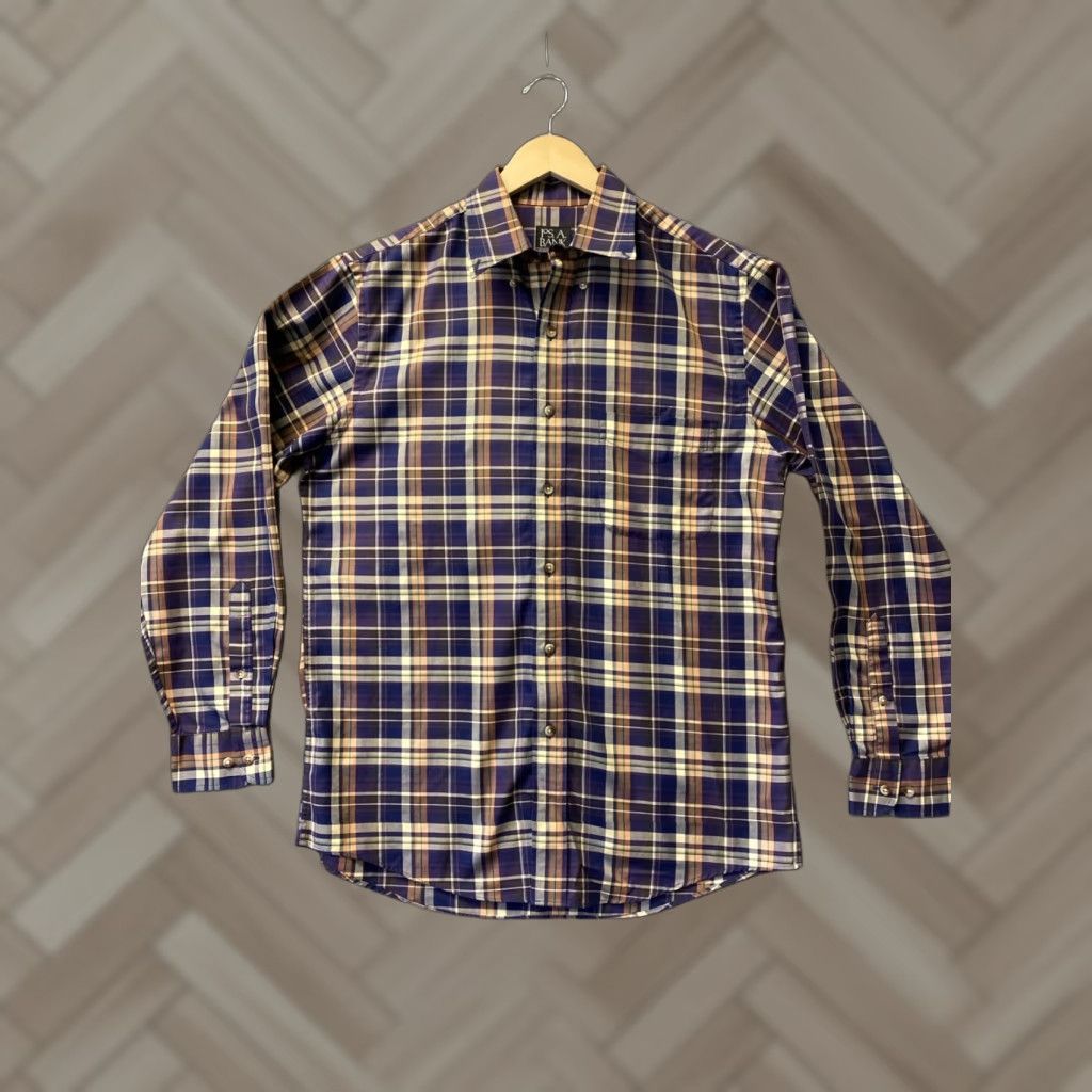 Jos. A. Bank Jos. A. Bank Button Shirt Men’s M Multicolor Plaid Cotton Traveler’s Collection /0596 Size US M / EU 48-50 / 2 - 1 Thumbnail