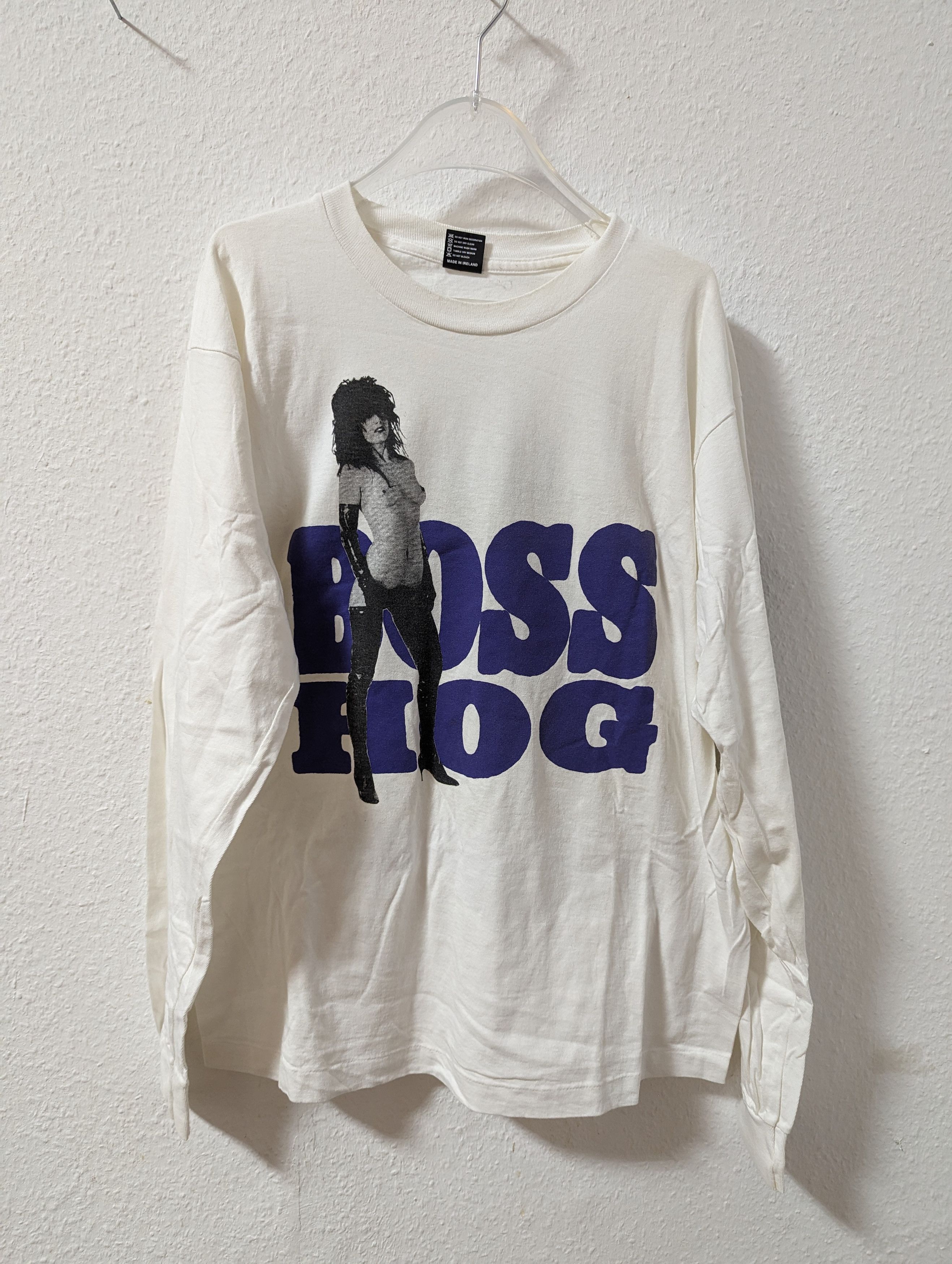 image of Band Tees x Rock Tees Vintage Boss 1989 Boss Hog Drinkin’ Lechin’, Lyin’ in White, Men's (Size XL)