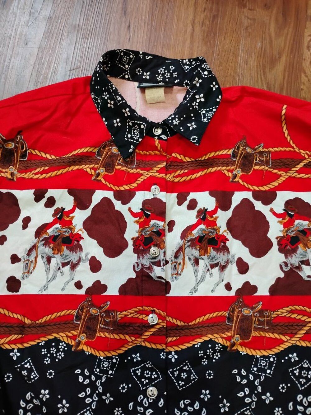 Other Vintage Roughrider Circle T Cowboy Horse Bandana Shirt Size US L / EU 52-54 / 3 - 1 Thumbnail