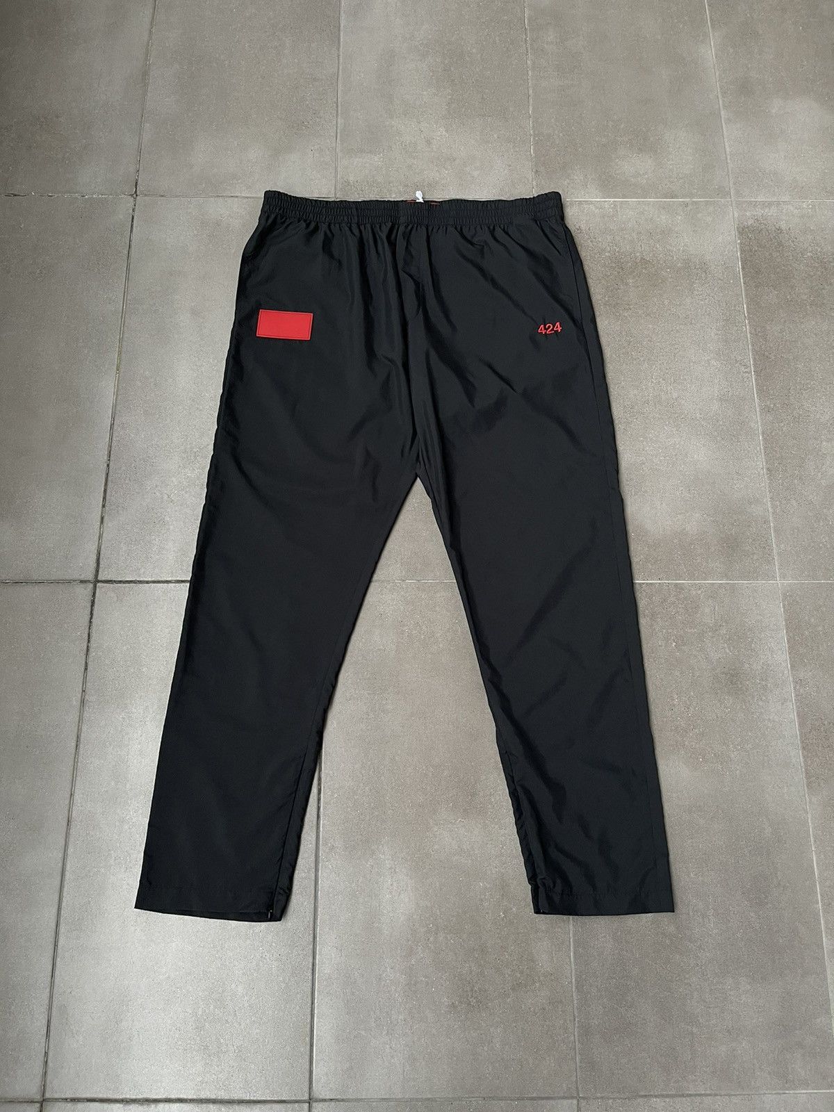424 !DS! FW22 424 On Fairfax Logo Patched Black Track Pants Size US 36 / EU 52 - 9 Thumbnail