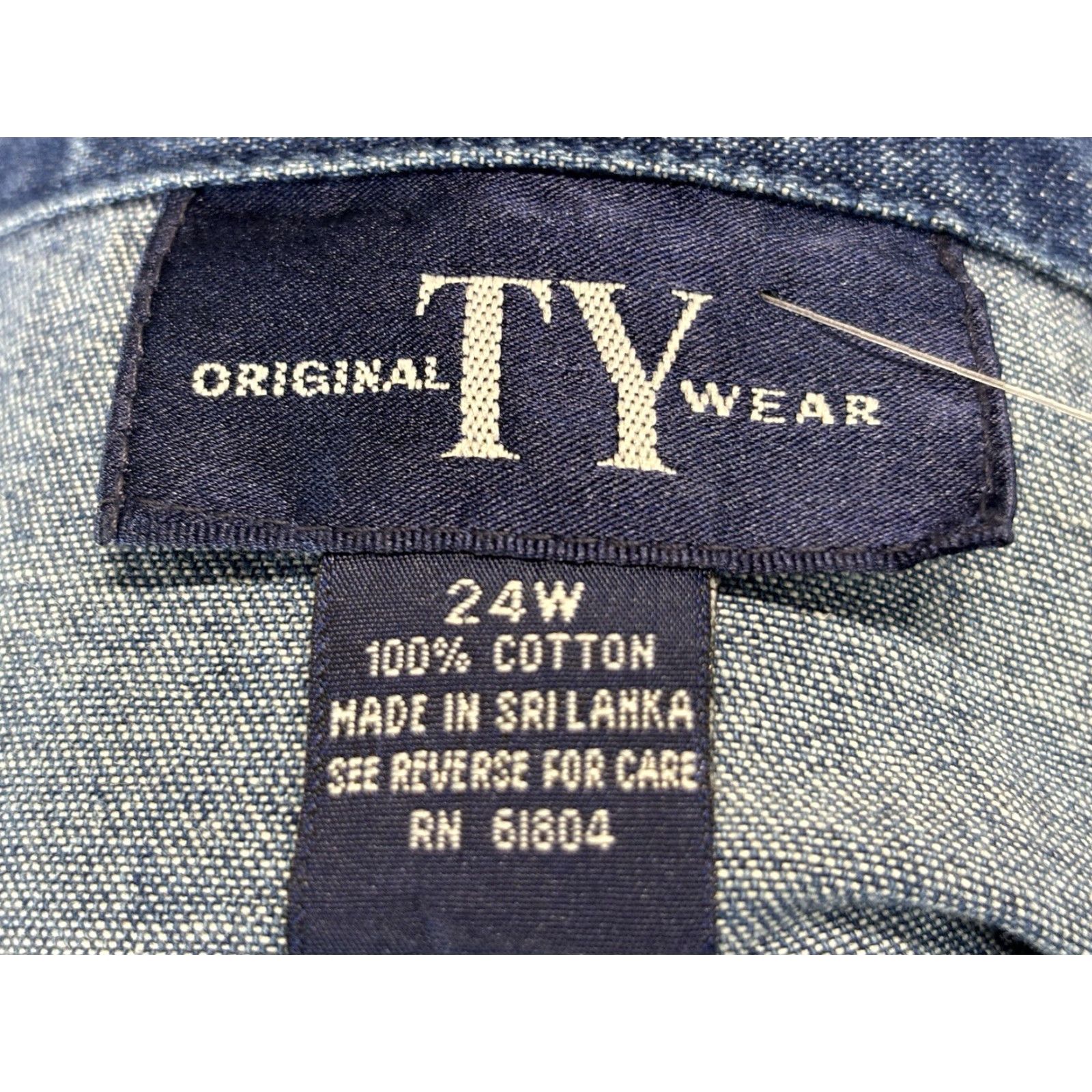 Vintage VINTAGE TY Original Denim Shirt Jacket Shacket Womens 24W Blue Size 4XL / US 24-26 - 6 Thumbnail