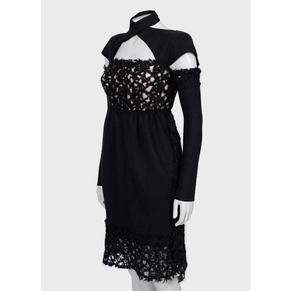 Fendi Fendi Black Wool Detachable Sleeves l Dress Sz/40/S Size S / US 4 / IT 40 - 2 Thumbnail