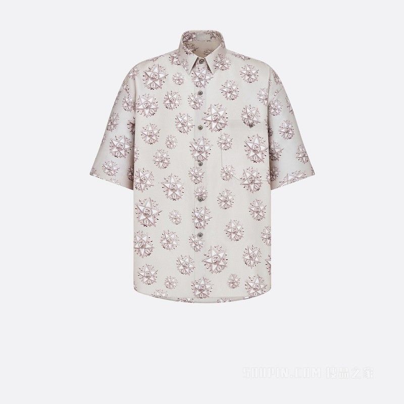 image of Dior O1W1Db10324 Short-Sleeved Shirt In Beige, Men's (Size XL)