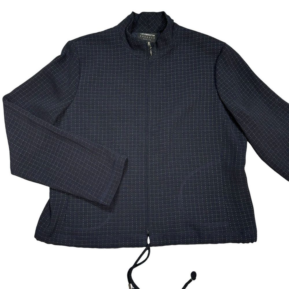 Other NWT New $168 Liz Claiborne Crepe Long Sleeve Navy Jacket Si Size XL / US 12-14 / IT 48-50 - 5 Thumbnail