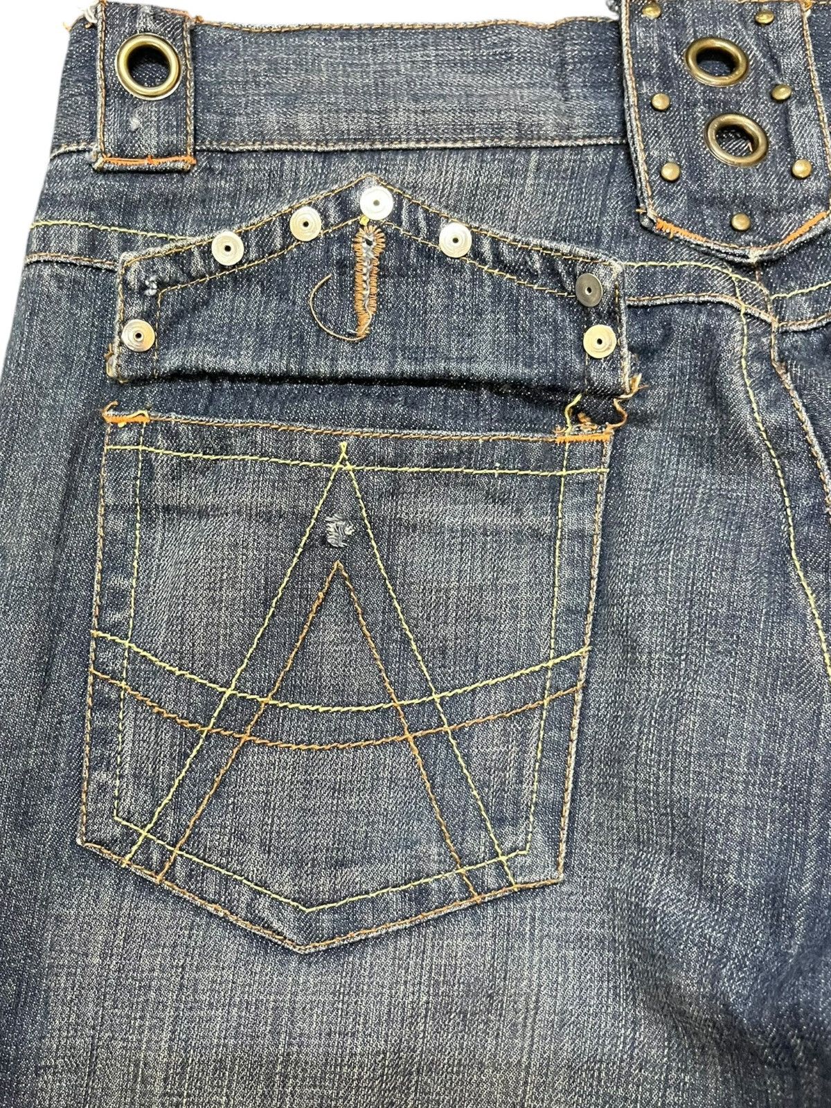 If Six Was Nine Vintage Agate Label Ring Studded Denim Size US 34 / EU 50 - 7 Thumbnail