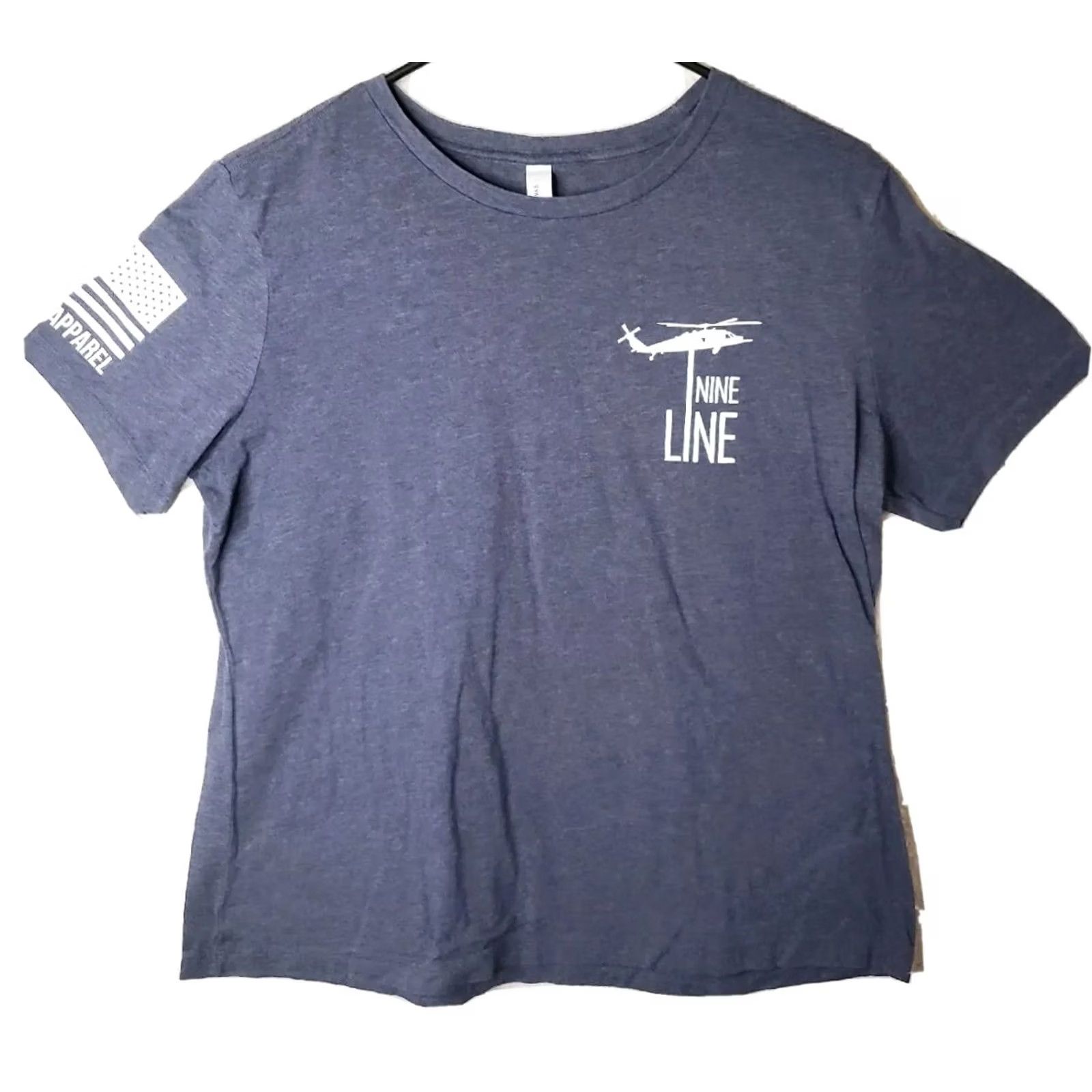 Vintage Nine Line Apparel Womens L Blue S. Sleeve Shirt "Blessed Are The Peacekeepers Size L / US 10 / IT 46 - 2 Thumbnail
