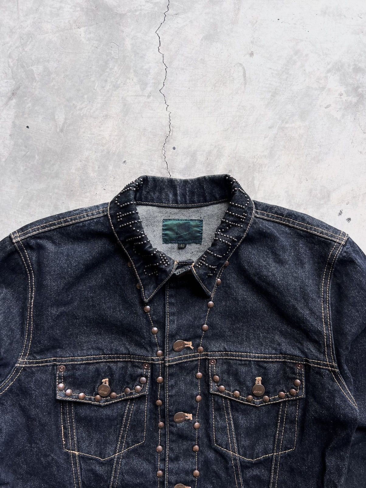 Jean Paul Gaultier Rare Vintage Junior Gaultier Jean Paul Studded Denim Jacket Size US XS / EU 42 / 0 - 13 Thumbnail